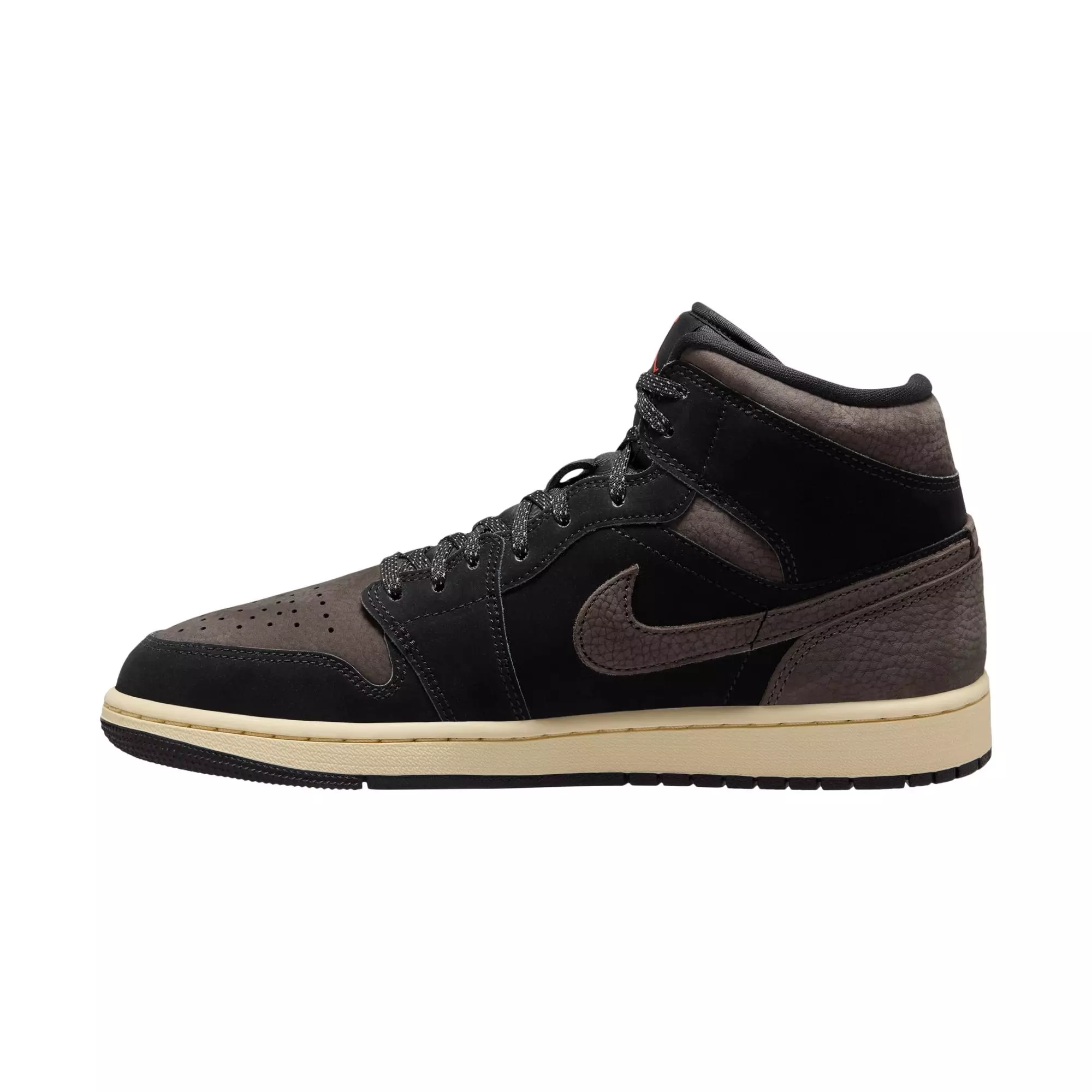 Jordan 1 Mid SE "Black/Olive Grey/Lt Wild Mango" Men's Shoe - BLACK/GREY