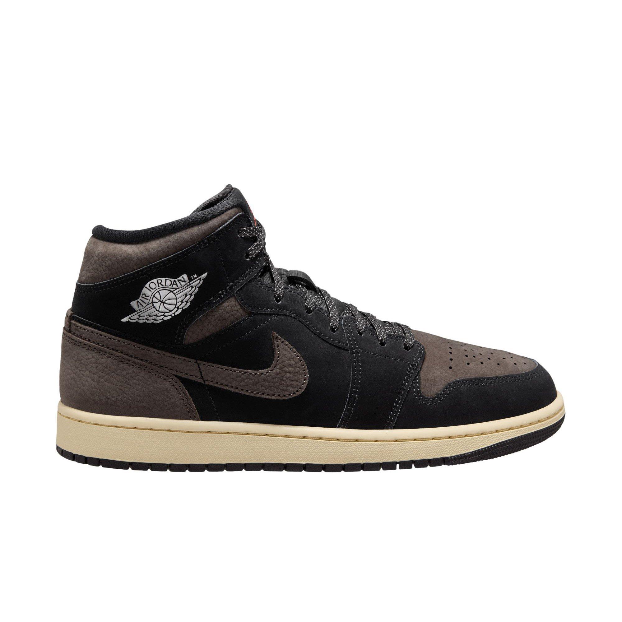 Jordan 1 Mid SE Black/Olive Grey Lt Wild Mango | Hibbett