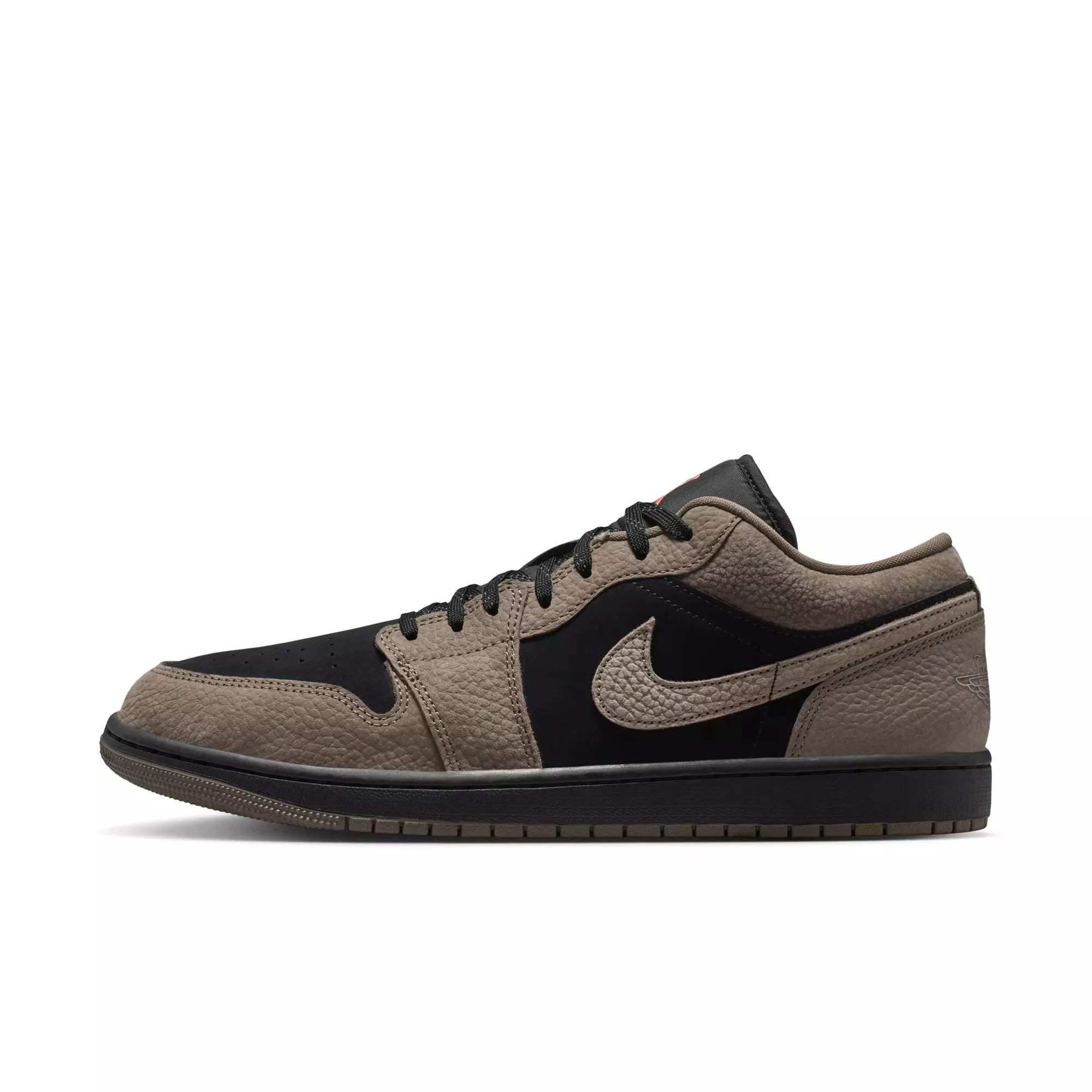 Jordan 1 Low SE "Black/Olive Grey/Lt Wild Mango" Men's Shoe - BLACK/GREY