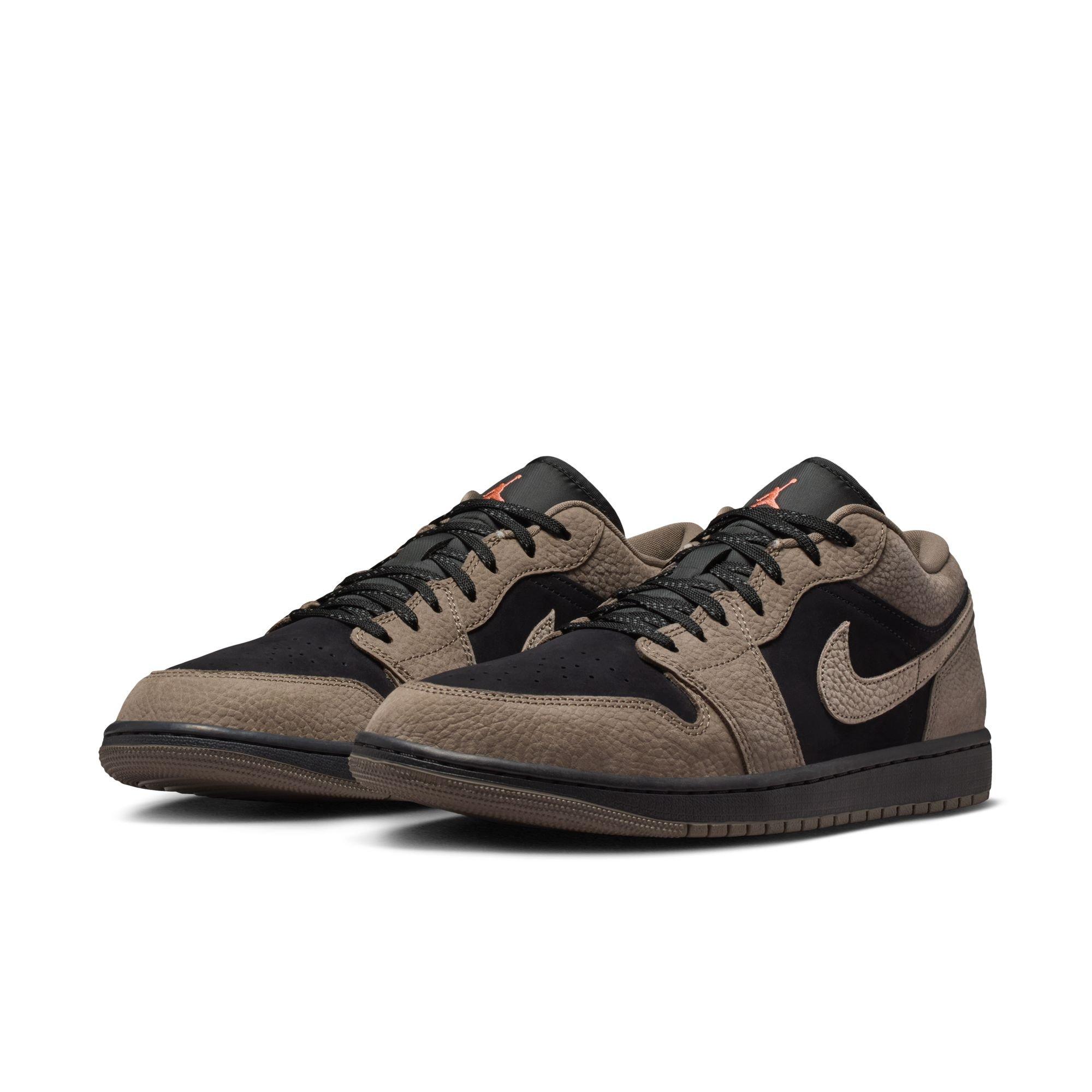 Jordan 1 Low SE "Black/Olive Grey/Lt Wild Mango" Men's Shoe - BLACK/GREY Thumbnail View 5