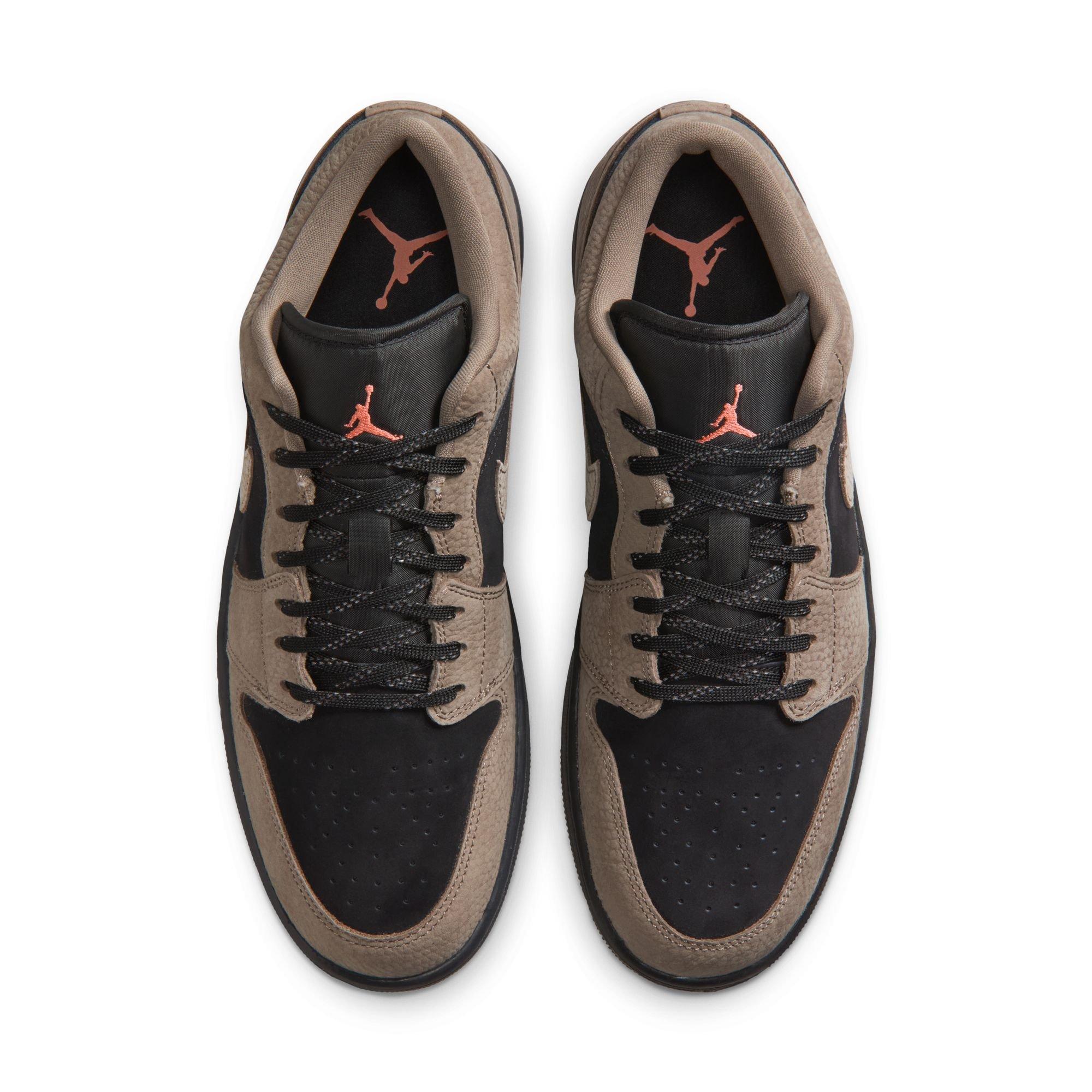 Jordan 1 Low SE "Black/Olive Grey/Lt Wild Mango" Men's Shoe - BLACK/GREY Thumbnail View 6