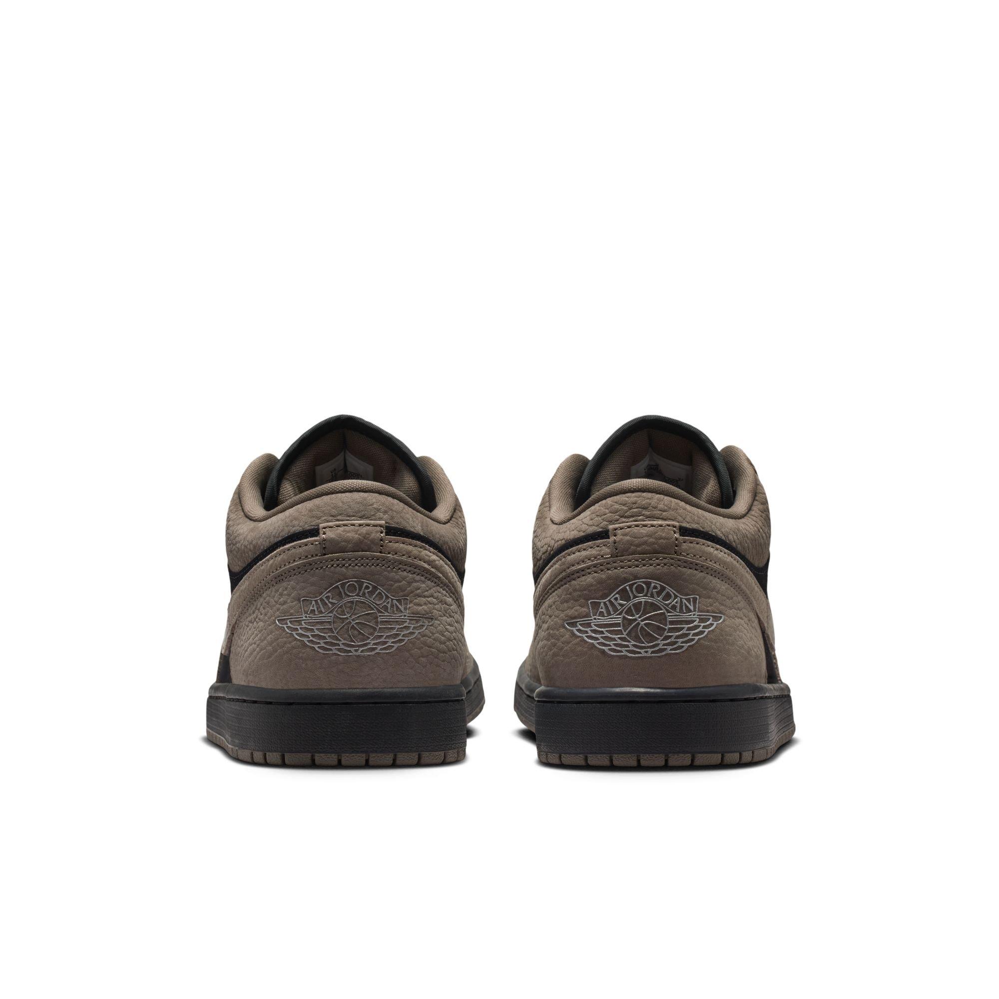 Jordan 1 Low SE "Black/Olive Grey/Lt Wild Mango" Men's Shoe - BLACK/GREY Thumbnail View 7