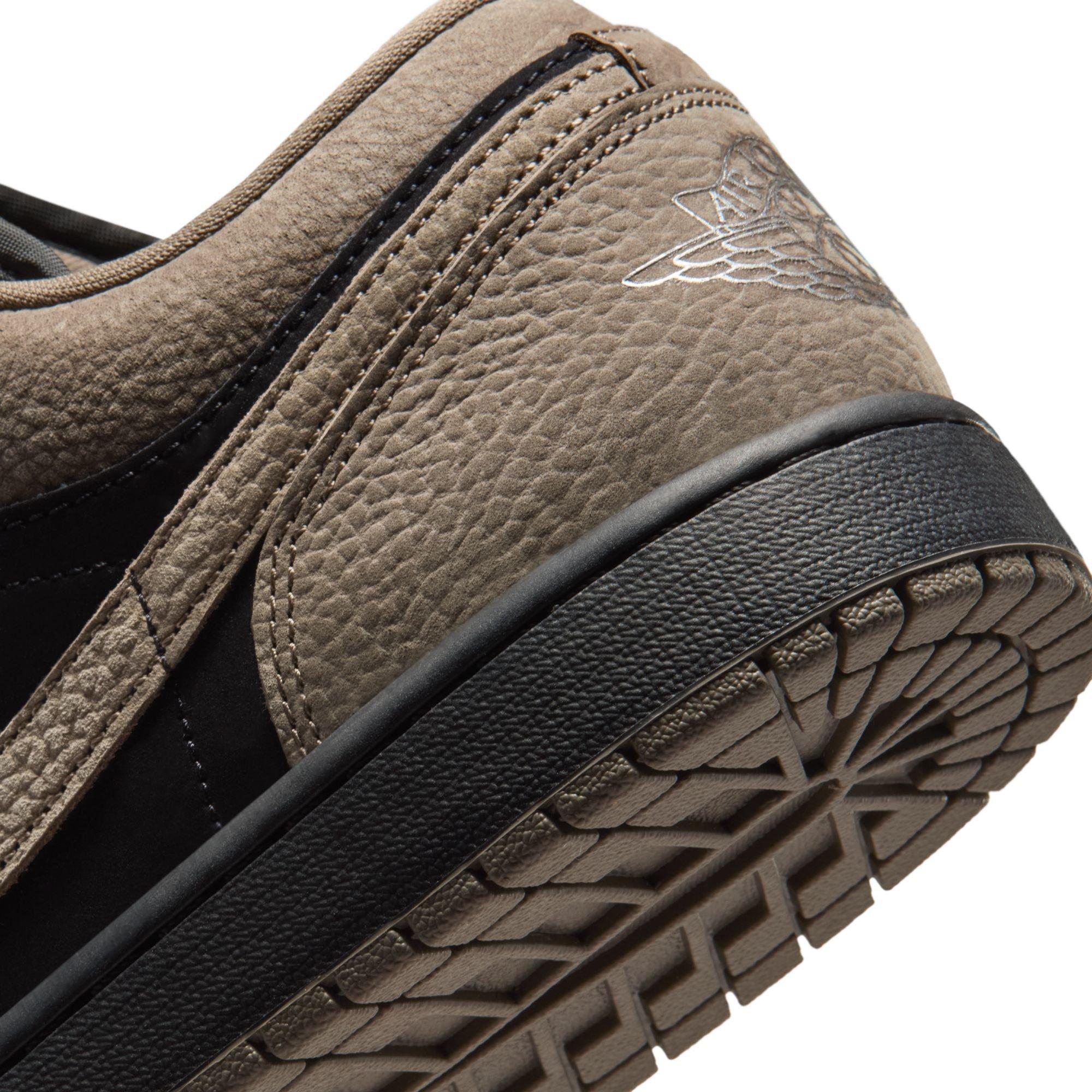 Jordan 1 Low SE "Black/Olive Grey/Lt Wild Mango" Men's Shoe - BLACK/GREY Thumbnail View 10