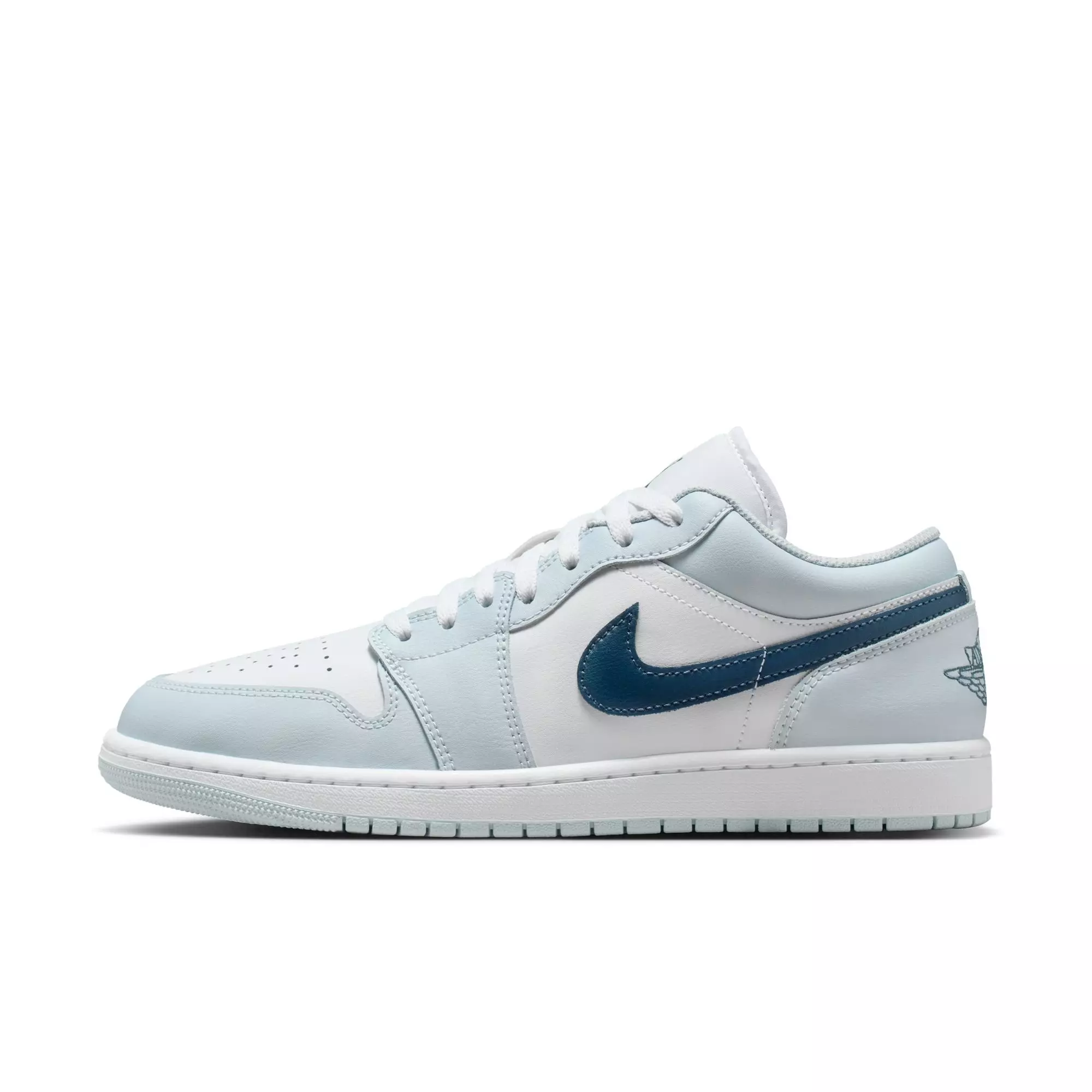 Jordan 1 Low "Aura/Squadron Blue/White" Men's Shoe - LT BLUE/WHITE