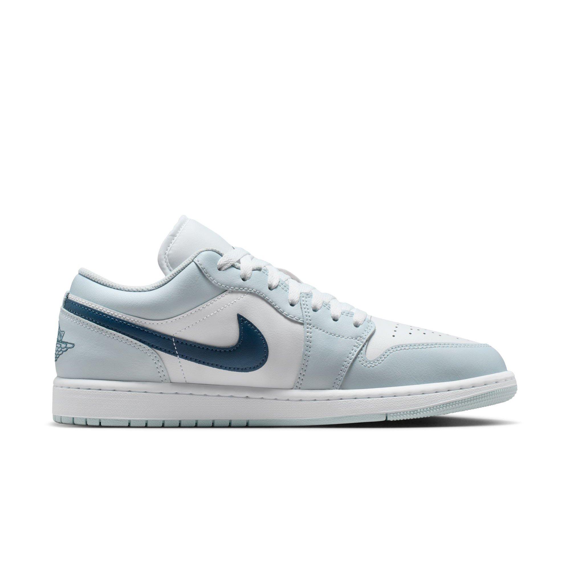 Jordan 1 Low "Aura/Squadron Blue/White" Men's Shoe - LT BLUE/WHITE Thumbnail View 2