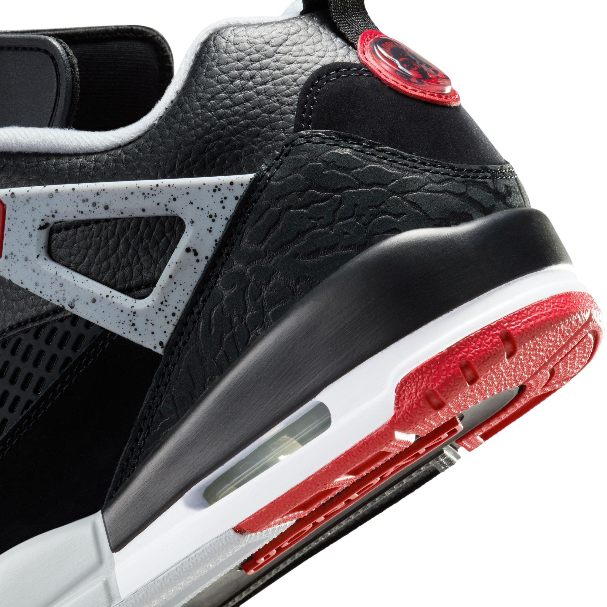 Jordan Spizike Low "Black/Gym Red/Wolf Grey/White" Men's Shoe - BLACK/GREY/RED Thumbnail View 11