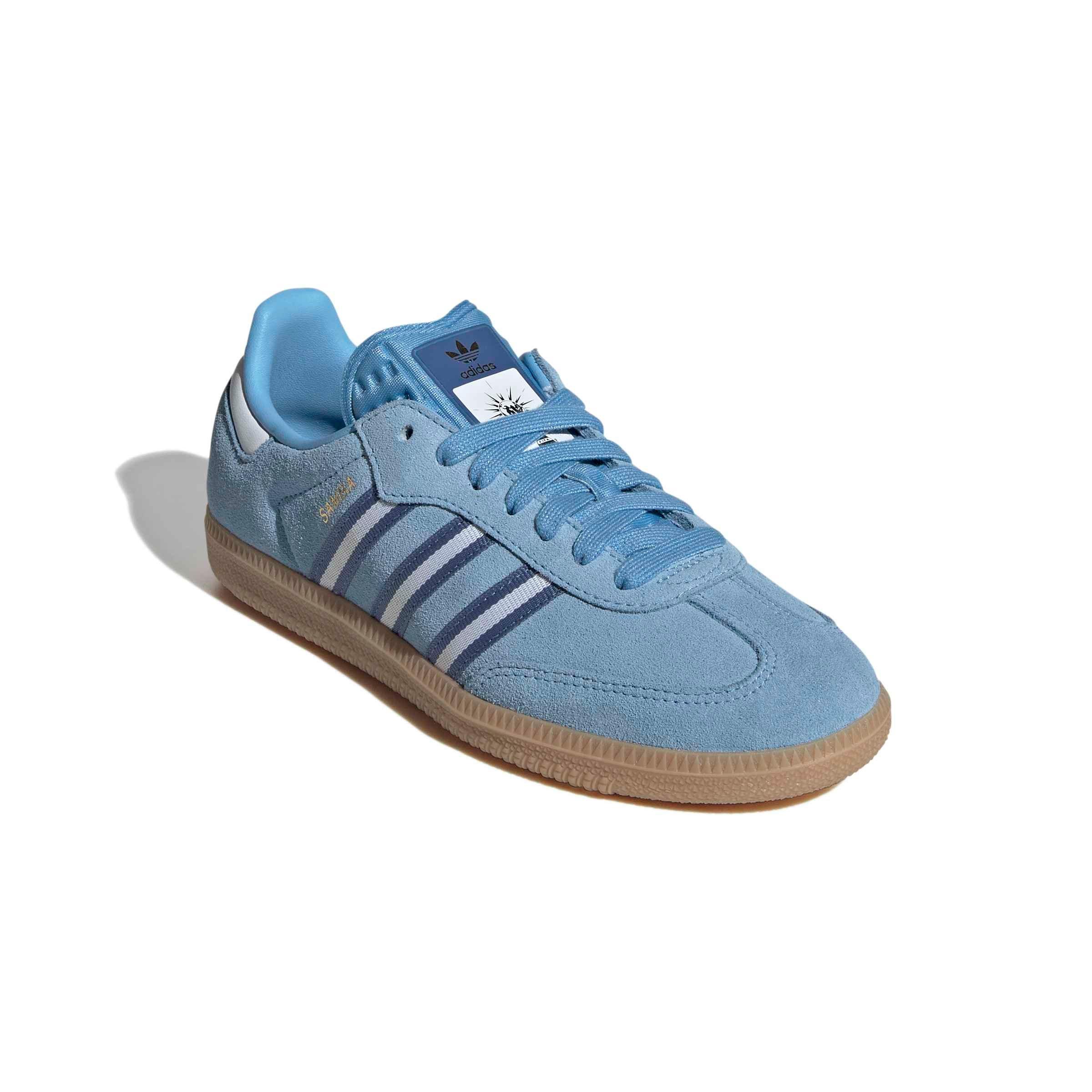 adidas Originals Samba OG Argentina "Light Blue/White" Grade School Boys' Shoe - BLUE/WHITE Thumbnail View 6