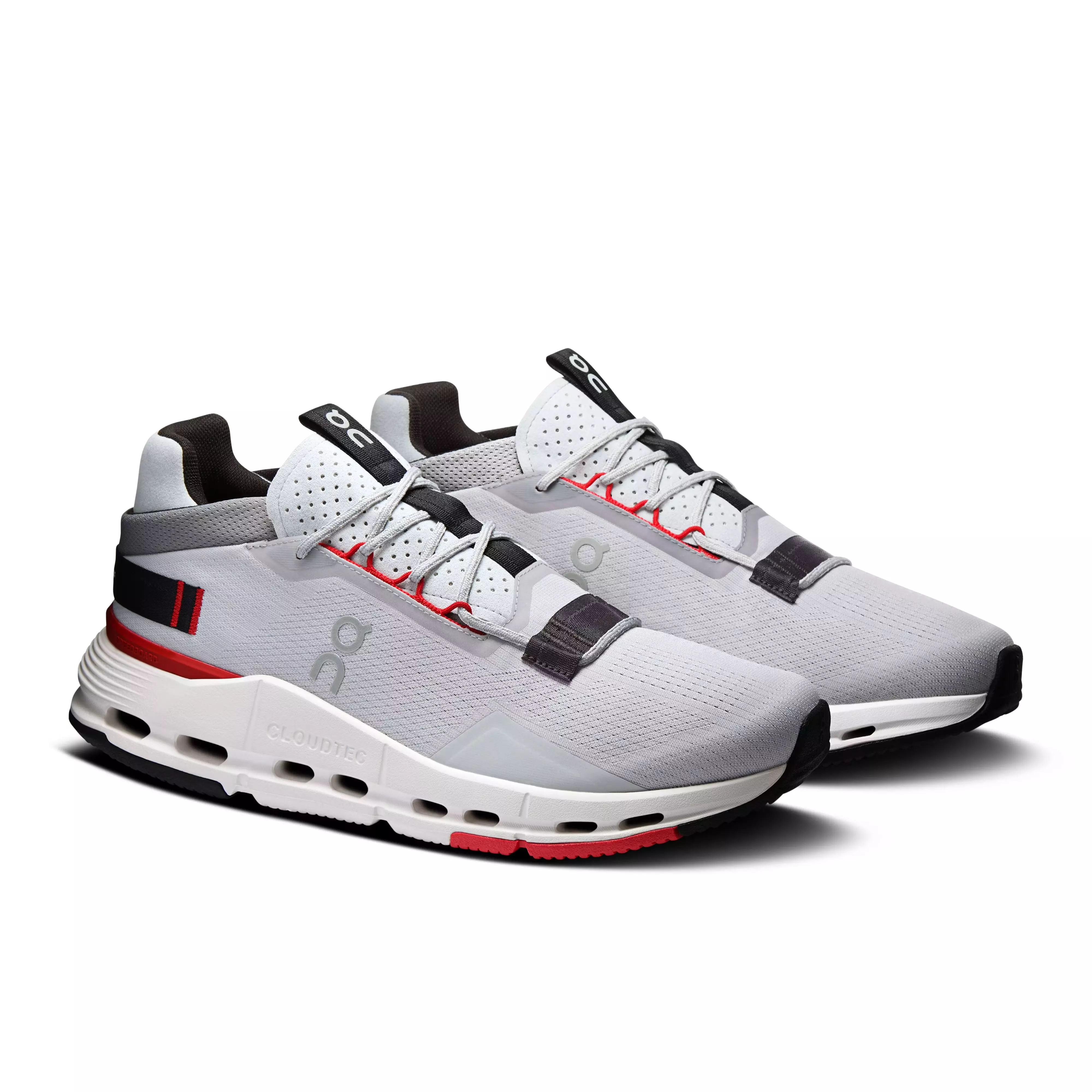 On Cloudnova 2 "Glacier/Robin" Men's Shoe - GREY/RED