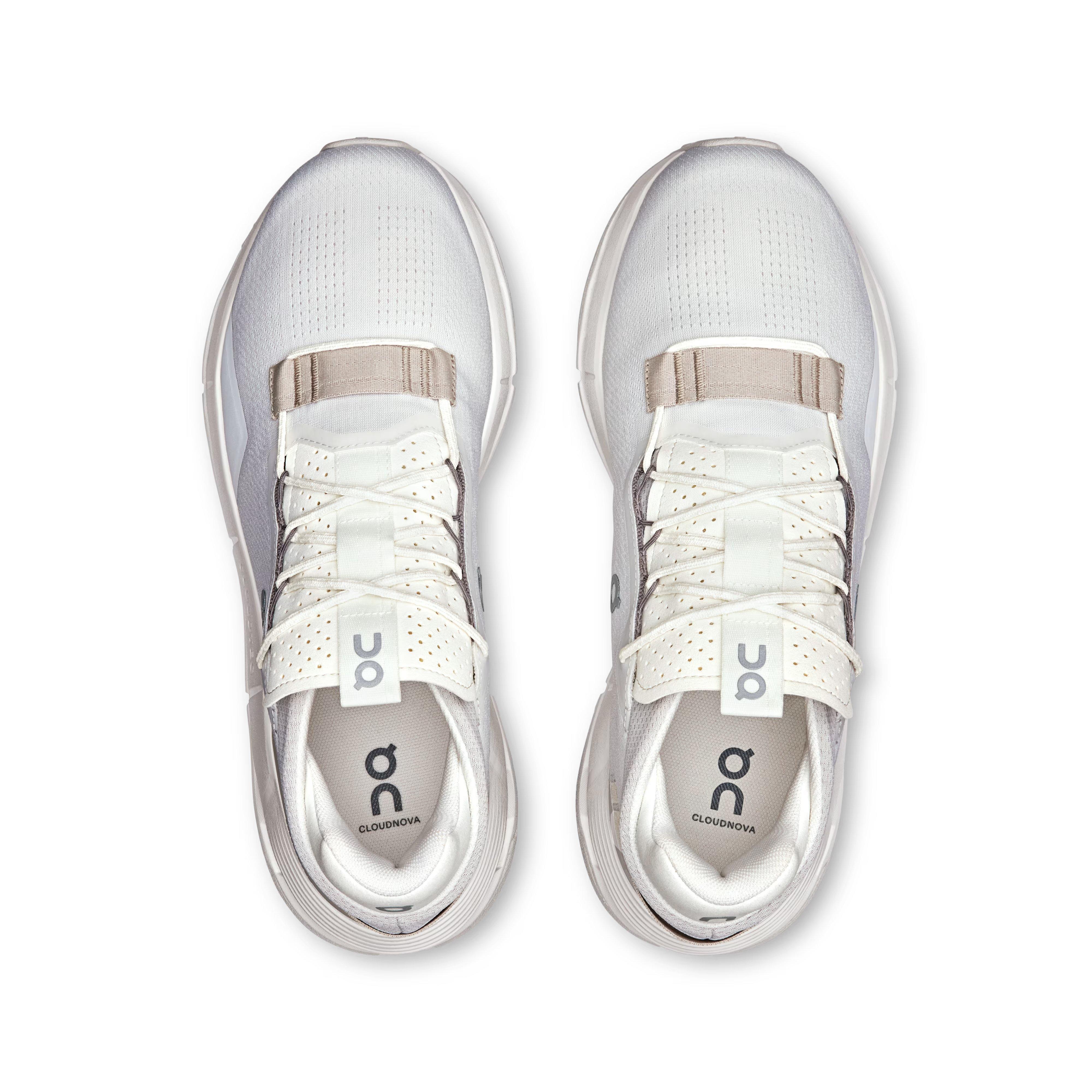 On Cloudnova 2 "Ice/Sand" Men's Shoe - WHITE/BEIGE Thumbnail View 3