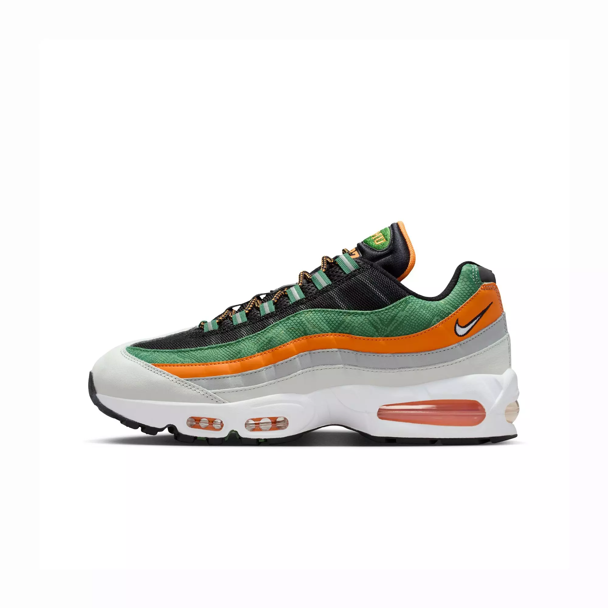 Nike FAMU Air Max 95 "Big Bubble" Grade School Kids' Shoe - BLACK/WHITE/ORANGE HORIZON