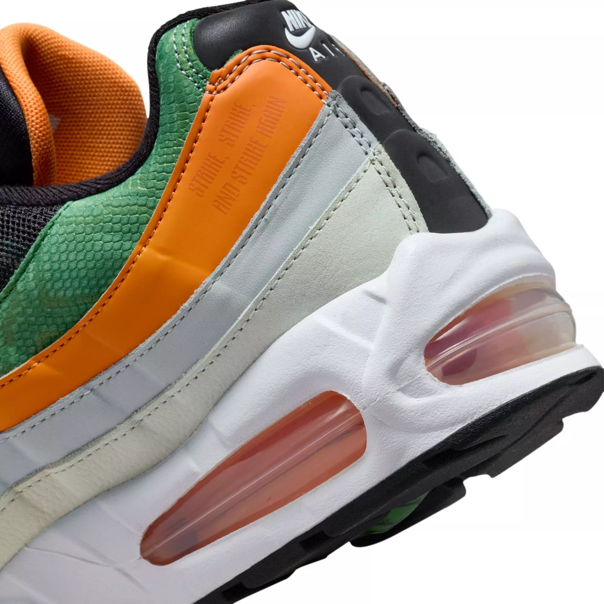 Nike FAMU Air Max 95 "Big Bubble" Grade School Kids' Shoe - BLACK/WHITE/ORANGE HORIZON
