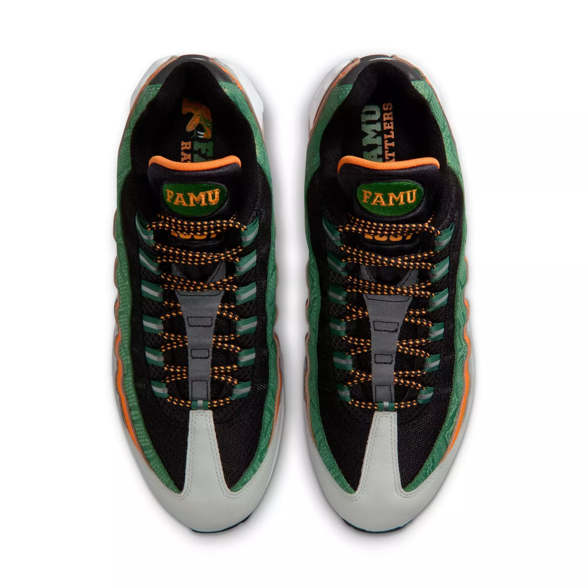 Nike FAMU Air Max 95 "Big Bubble" Grade School Kids' Shoe - BLACK/WHITE/ORANGE HORIZON