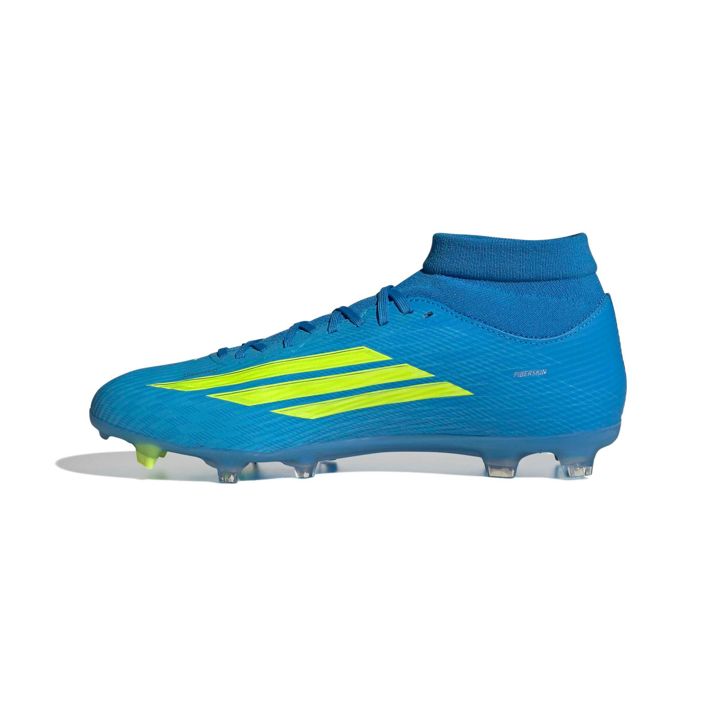 adidas F50 League Mid Cut "Ray Blue" Men's Soccer Cleat - BLUE/YELLOW Thumbnail View 7