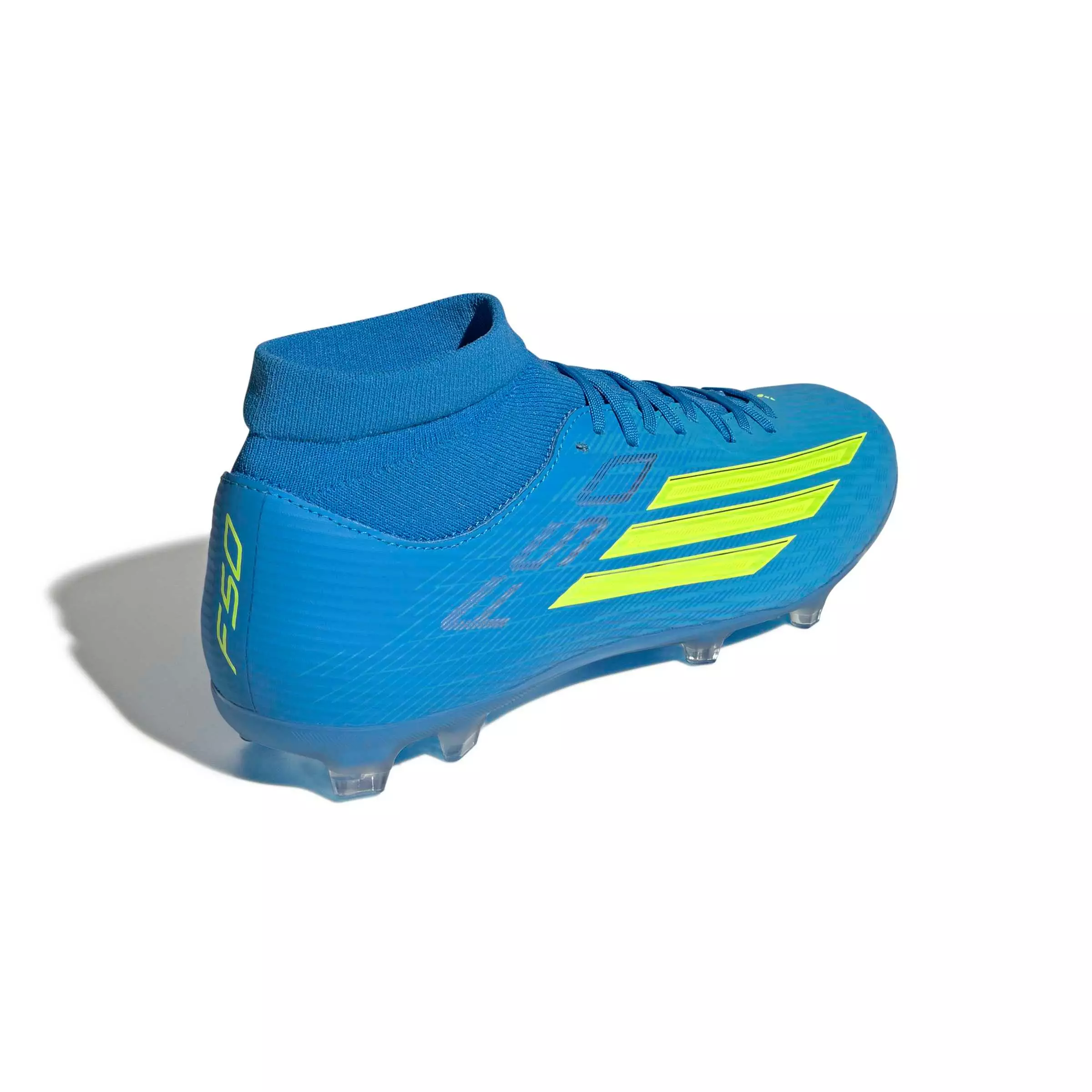 adidas F50 League Mid Cut "Ray Blue" Men's Soccer Cleat - BLUE/YELLOW