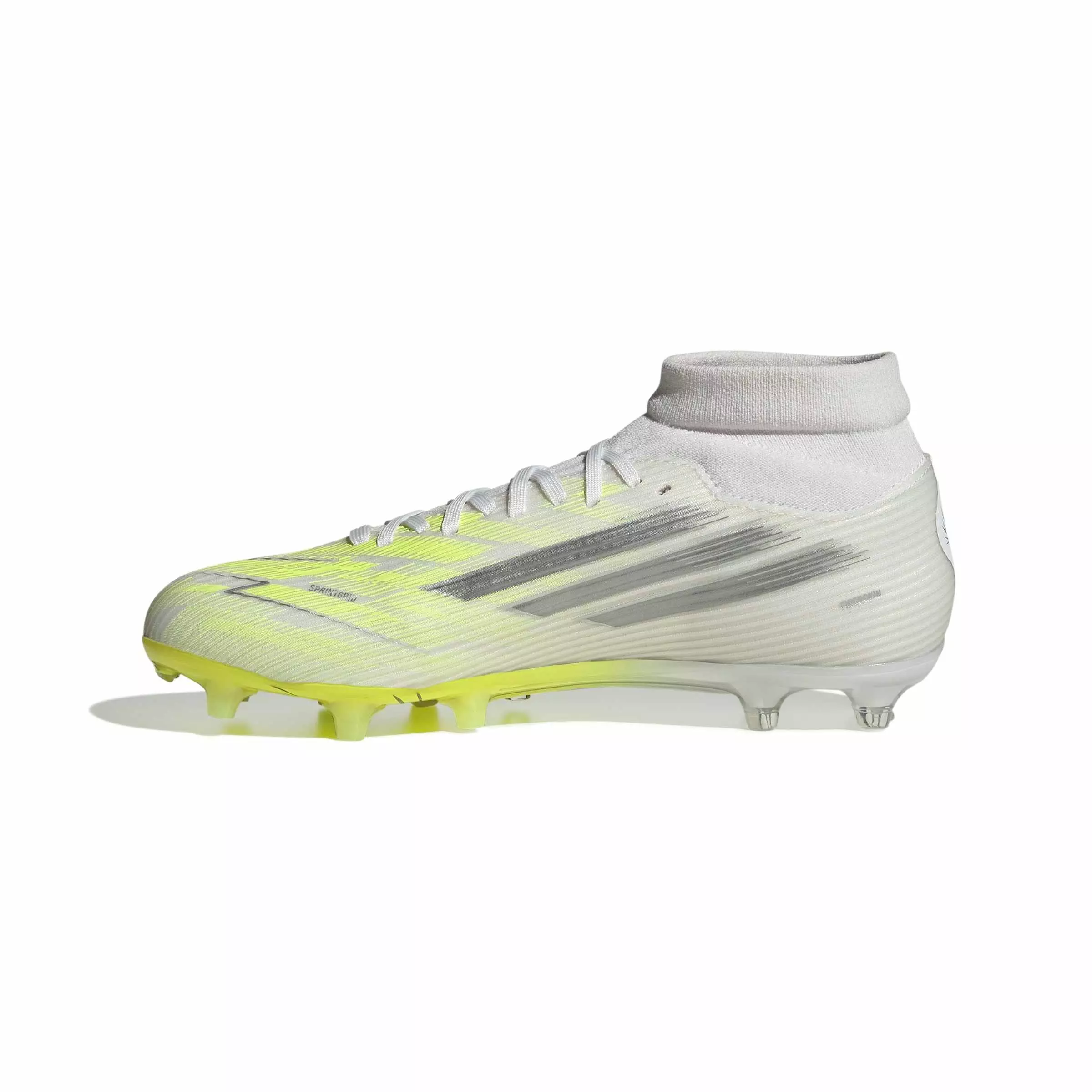 adidas F50 Sparkfusion League FG "Cloud White" Women's Soccer Cleat - CLOUD WHITE/IRON METALLIC/YELLOW