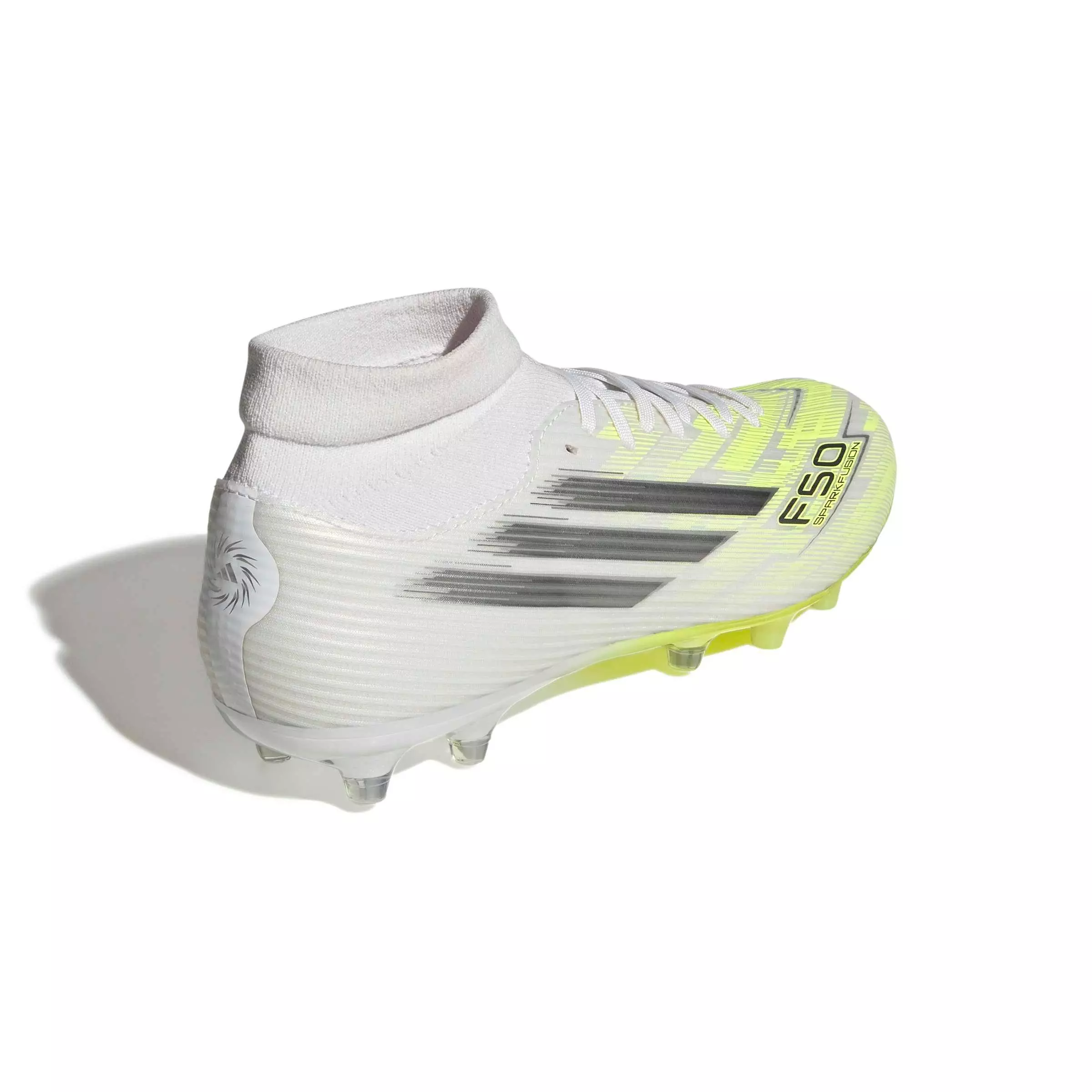 adidas F50 Sparkfusion League FG "Cloud White" Women's Soccer Cleat - CLOUD WHITE/IRON METALLIC/YELLOW