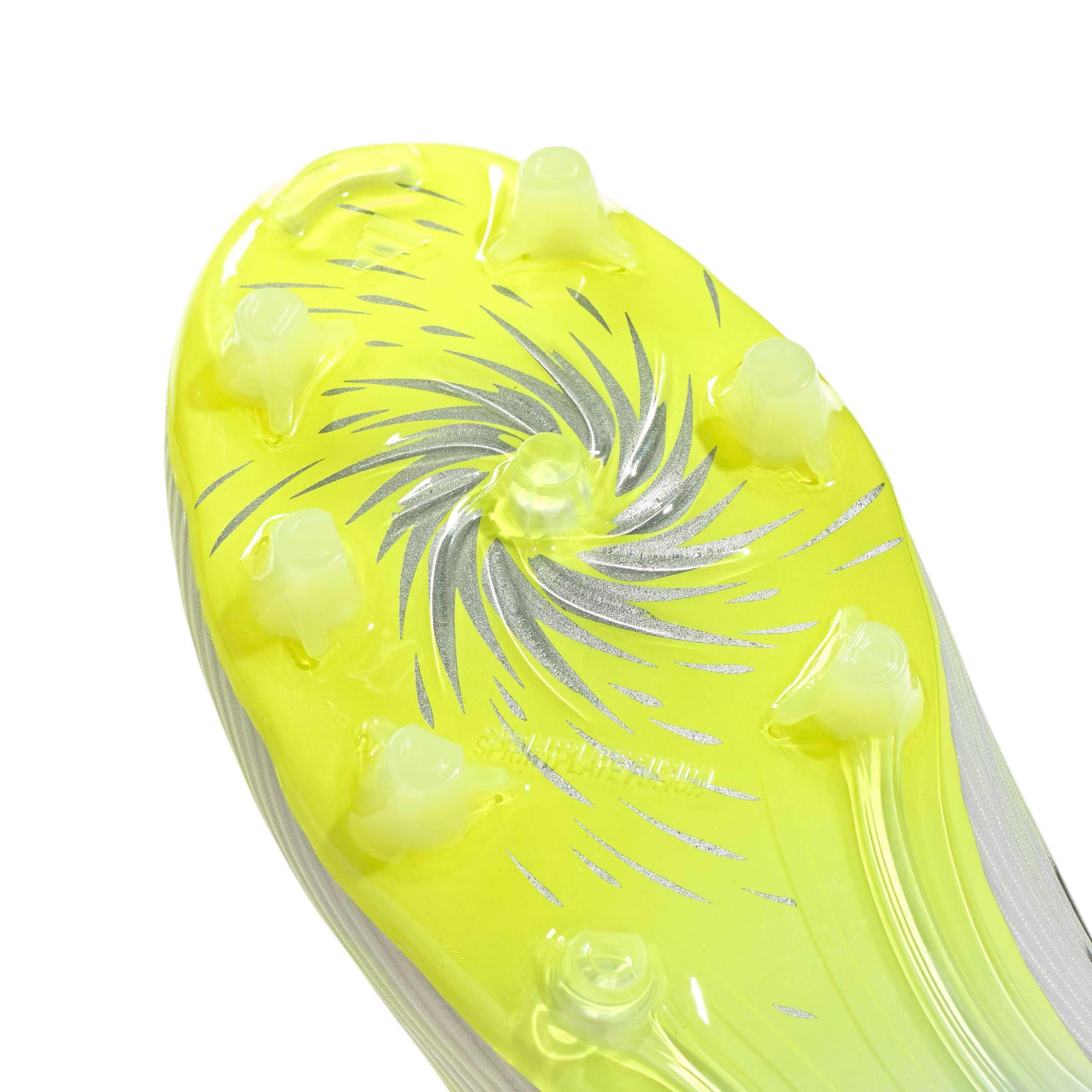 adidas F50 Sparkfusion League FG "Cloud White" Women's Soccer Cleat - CLOUD WHITE/IRON METALLIC/YELLOW Thumbnail View 6