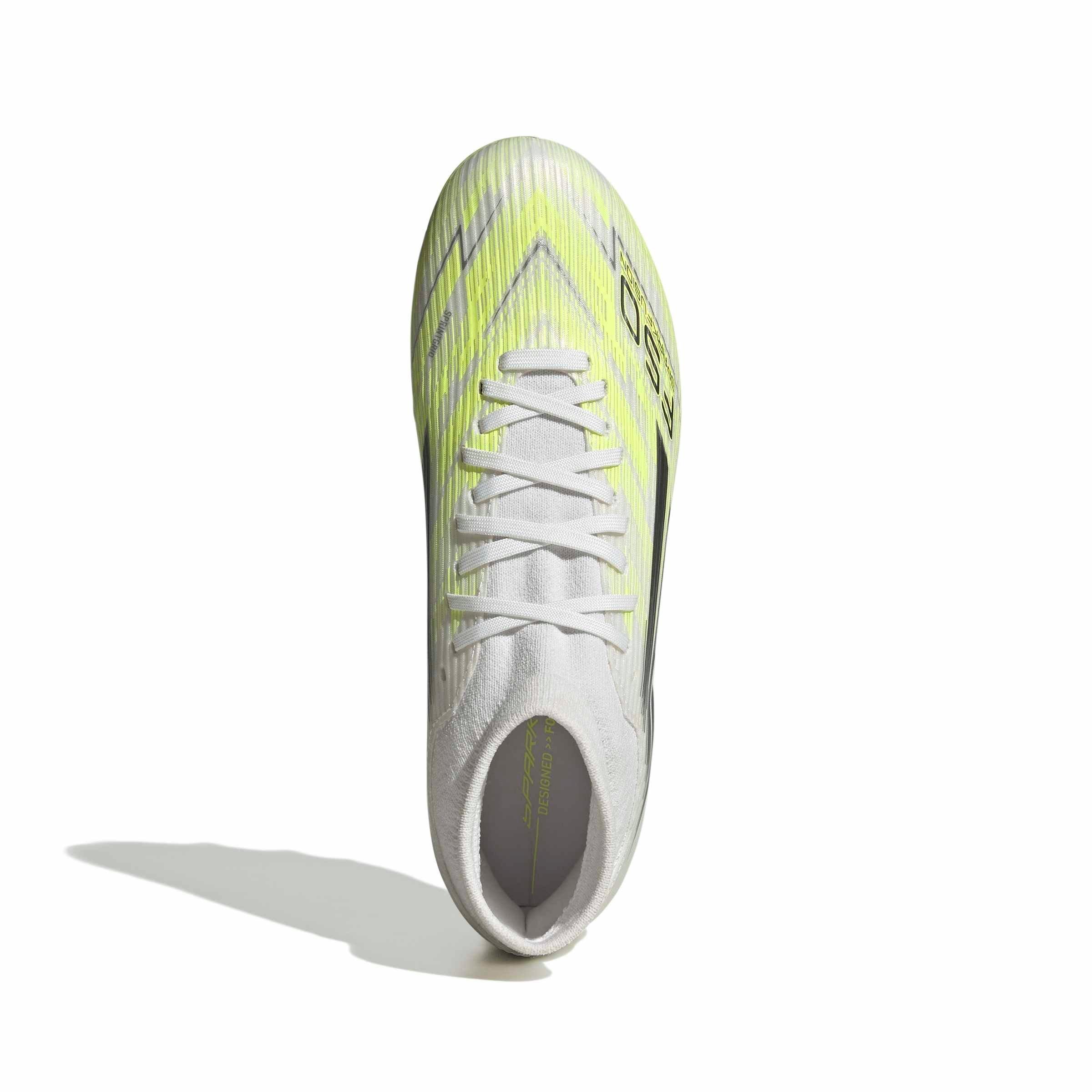 adidas F50 Sparkfusion League FG "Cloud White" Women's Soccer Cleat - CLOUD WHITE/IRON METALLIC/YELLOW Thumbnail View 8