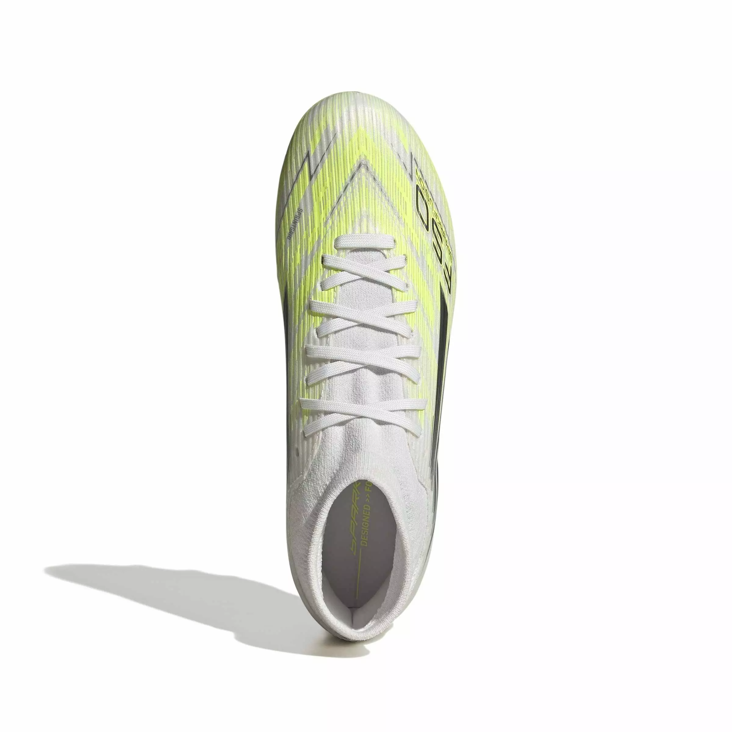 adidas F50 Sparkfusion League FG "Cloud White" Women's Soccer Cleat - CLOUD WHITE/IRON METALLIC/YELLOW