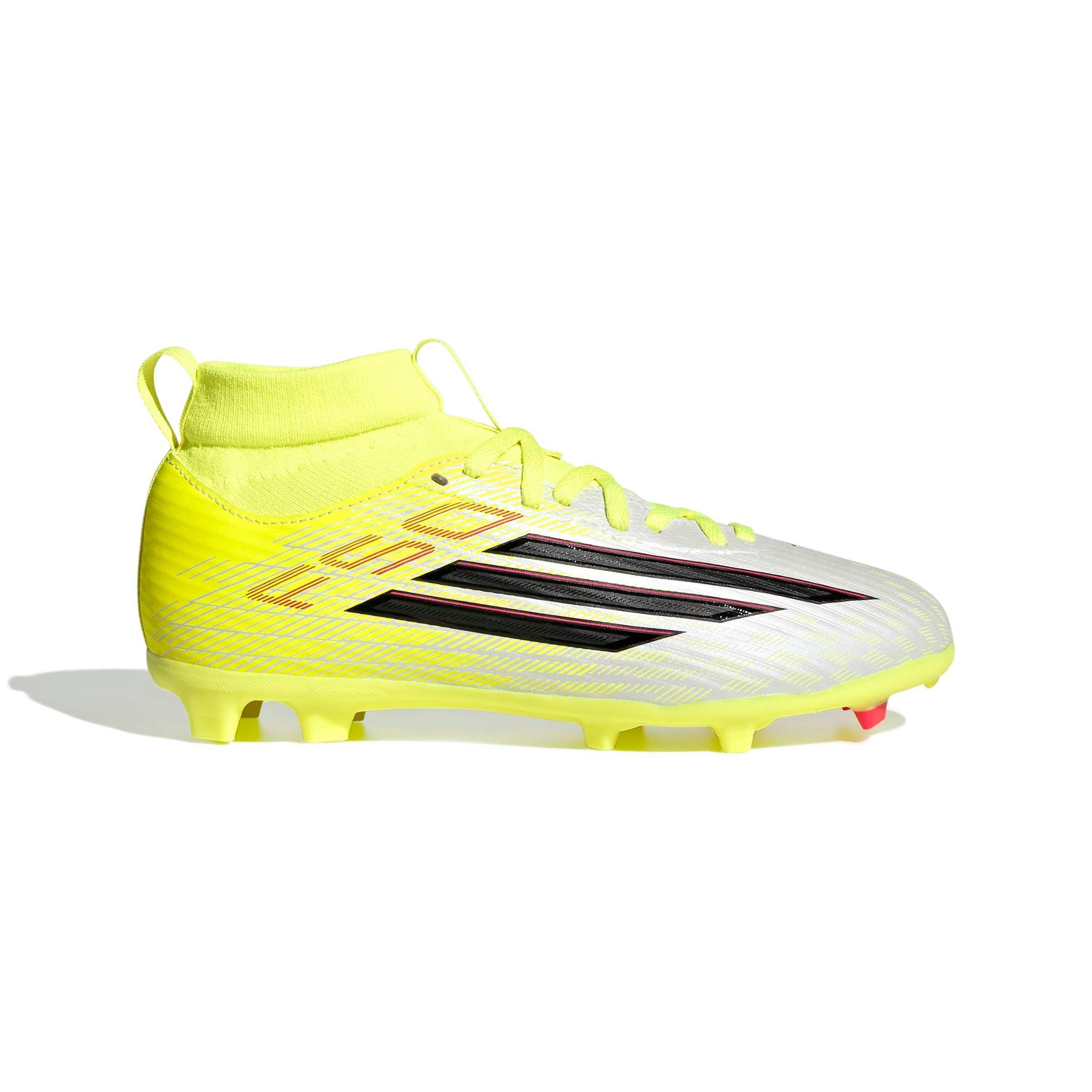 adidas F50 League FG "Solar Yellow" Grade School Kids' Soccer Cleat - YELLOW/BLACK Thumbnail View 2