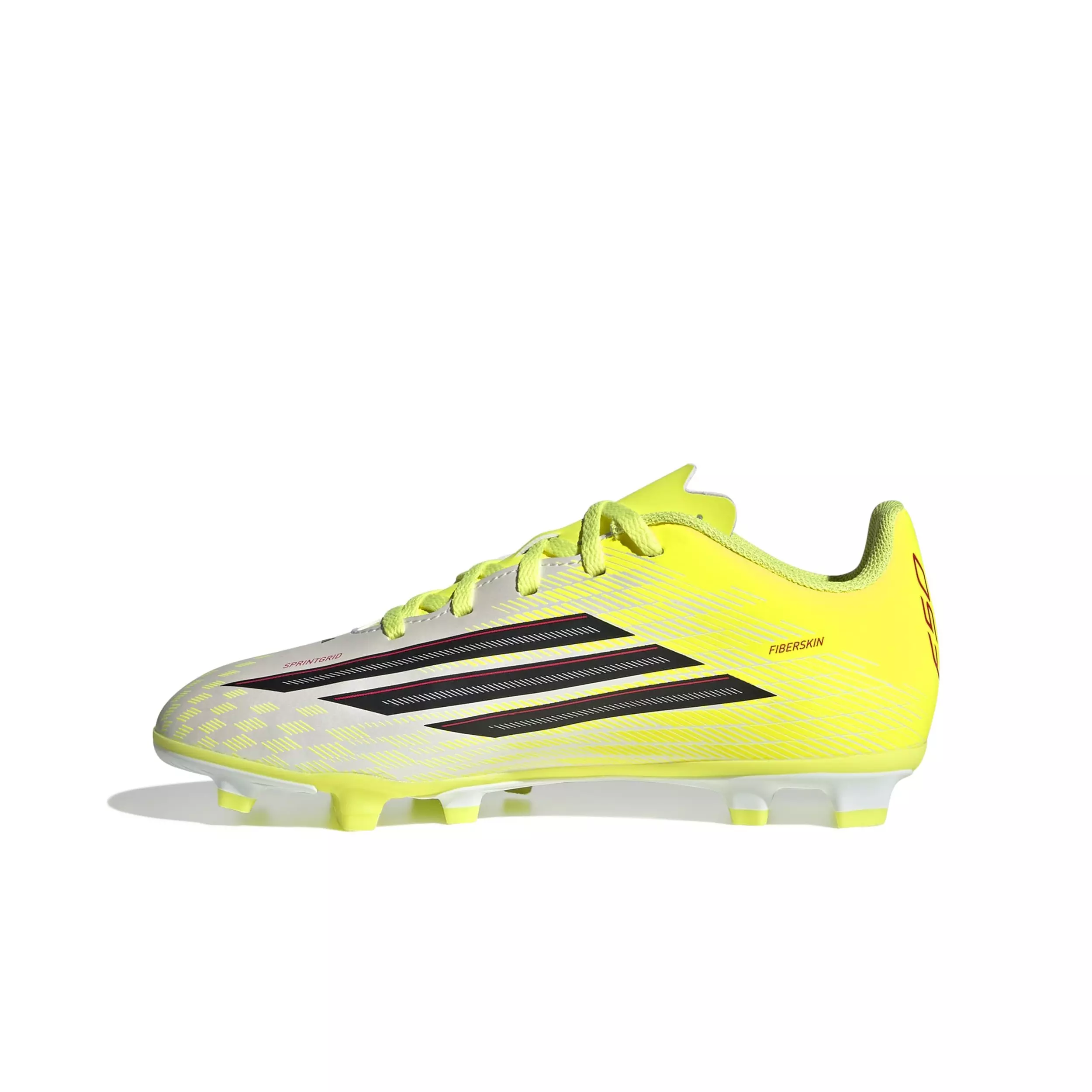 adidas F50 Club FG "Solar Yellow" Grade School Kids' Soccer Cleat - YELLOW/BLACK