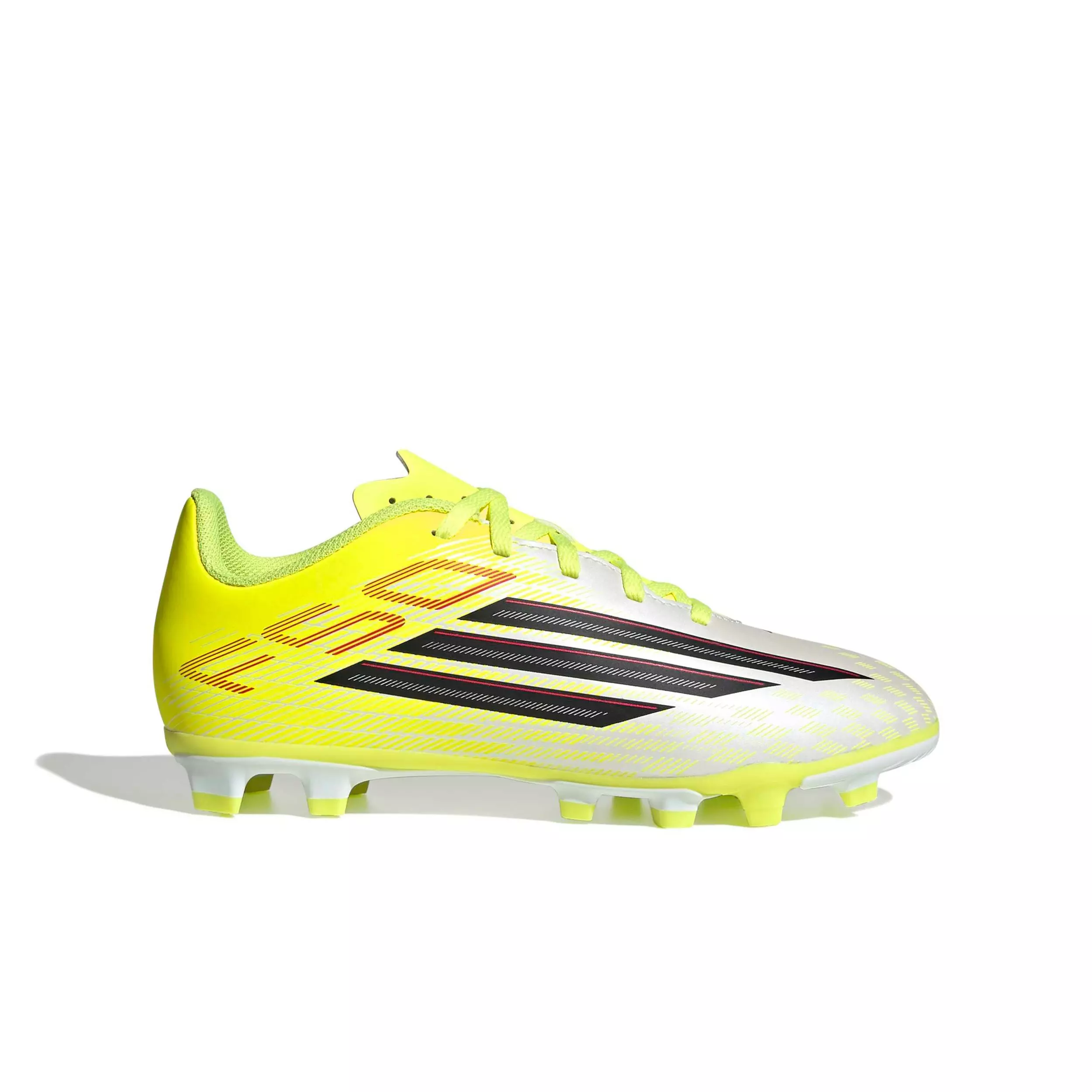 adidas F50 Club FG "Solar Yellow" Grade School Kids' Soccer Cleat - YELLOW/BLACK