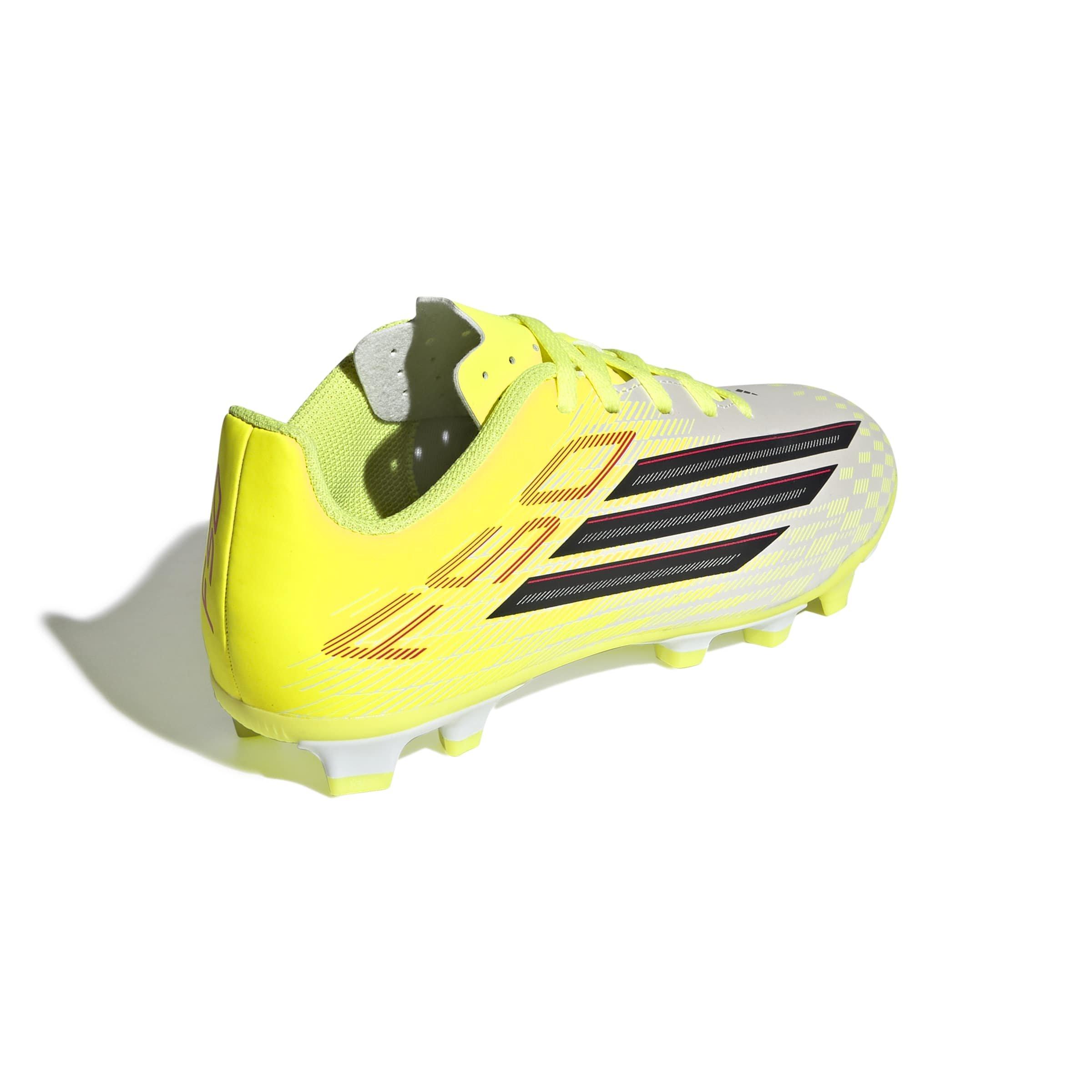 adidas F50 Club FG "Solar Yellow" Grade School Kids' Soccer Cleat - YELLOW/BLACK Thumbnail View 4