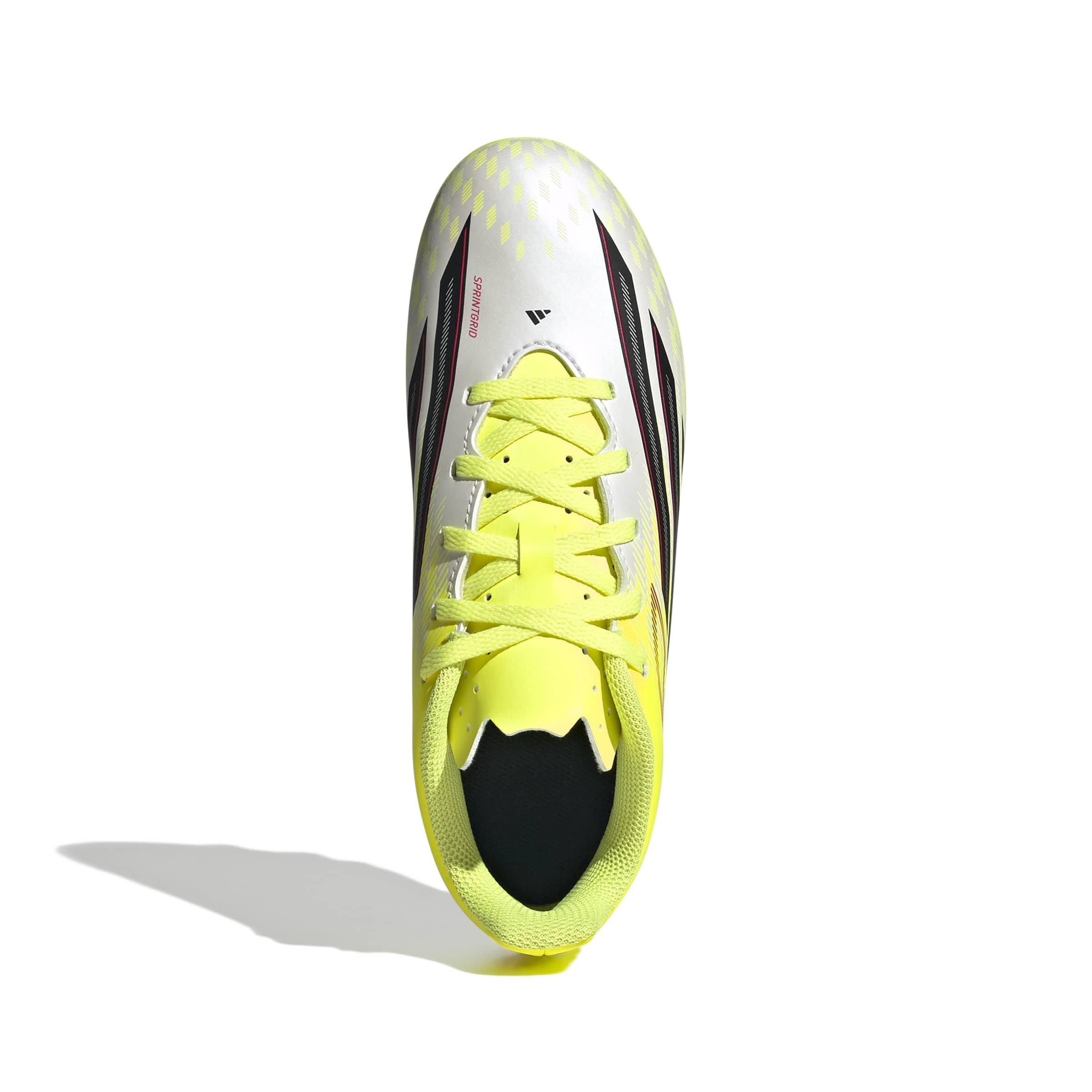 adidas F50 Club FG "Solar Yellow" Grade School Kids' Soccer Cleat - YELLOW/BLACK Thumbnail View 6