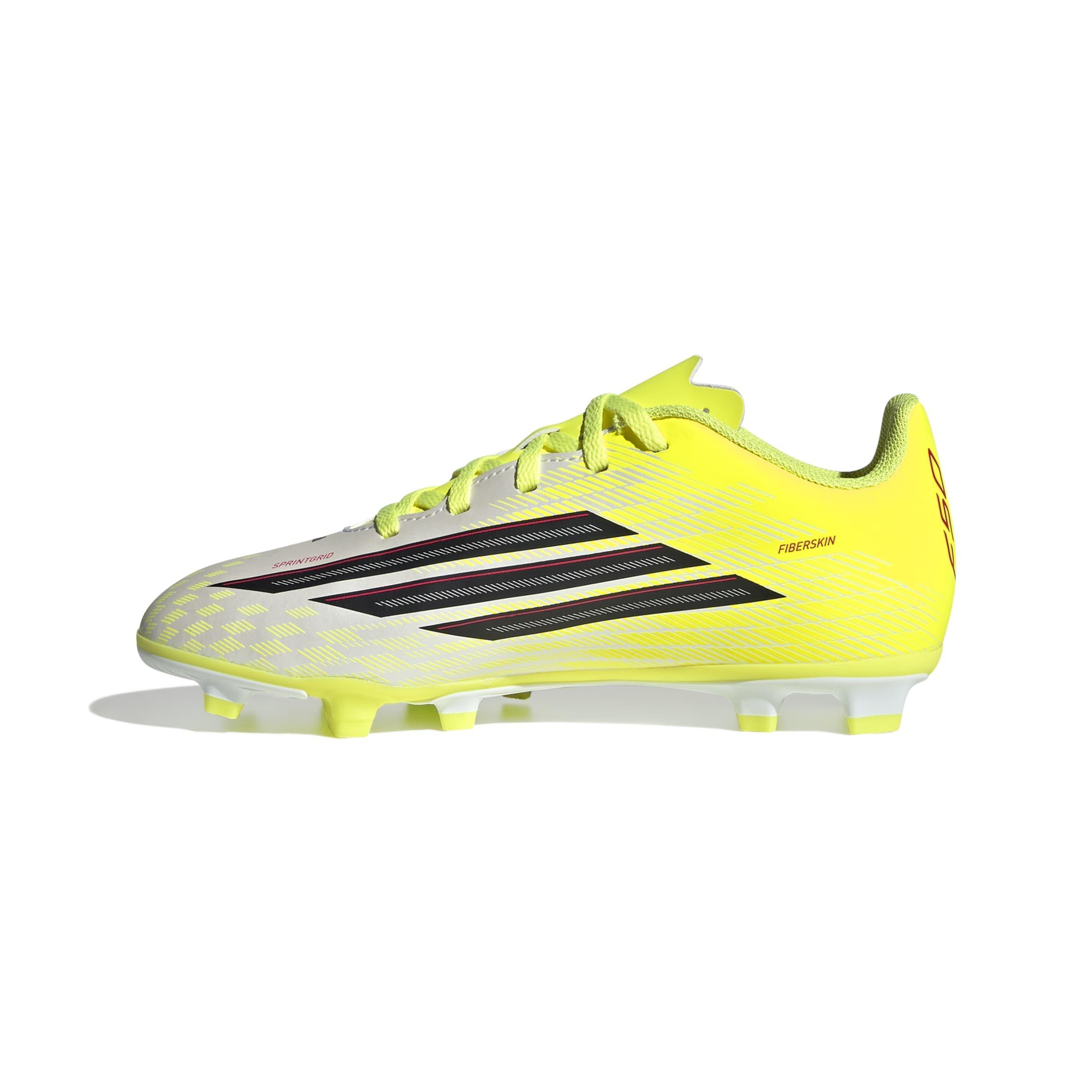 adidas F50 Pro FG "Solar Yellow" Preschool Kids' Soccer Cleat - SOLAR YELLOW/BLACK/RED Thumbnail View 7