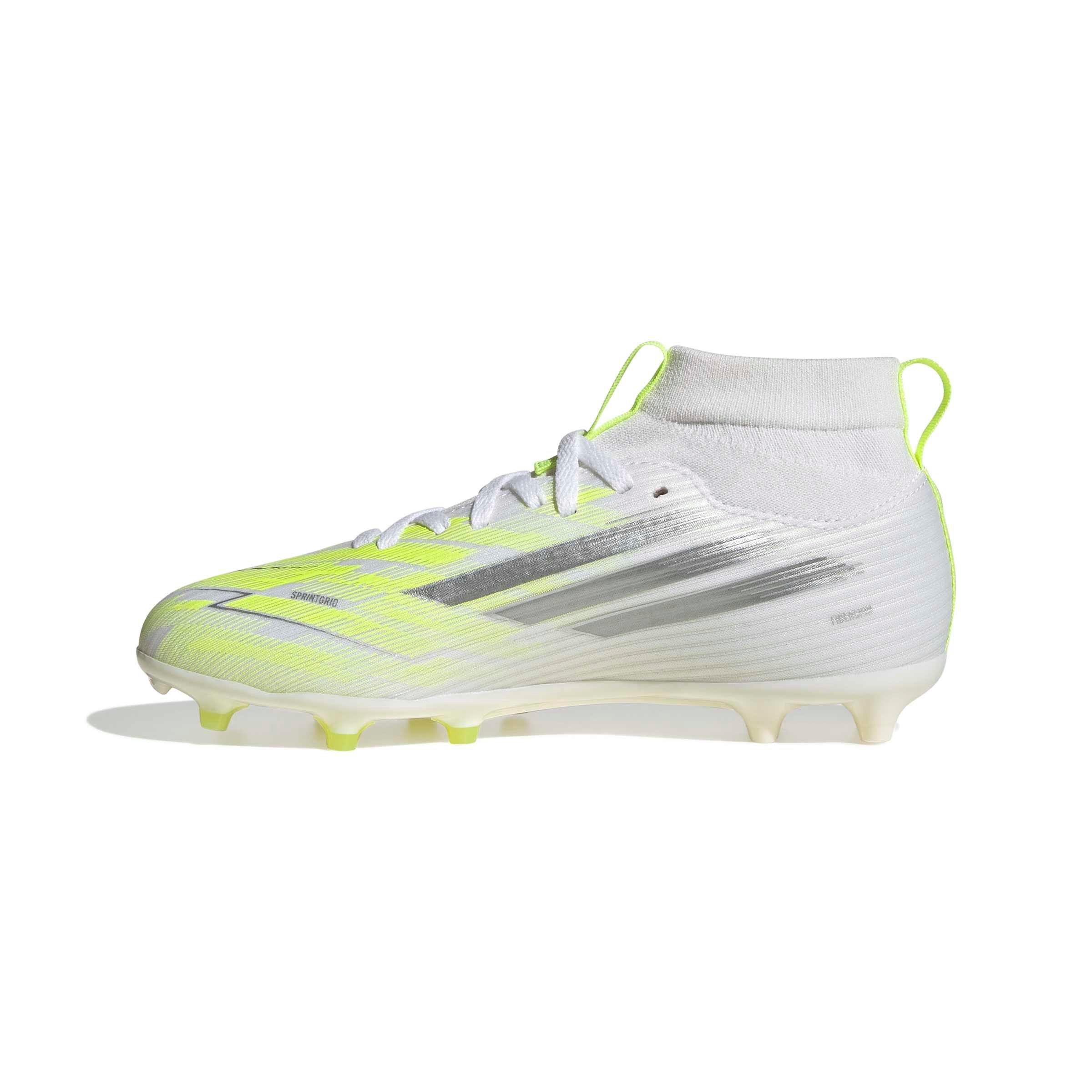adidas F50 Sparkfusion League FG "Cloud White" Grade School Girls' Soccer Cleat - WHITE/YELLOW Thumbnail View 7