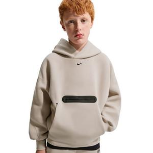 Nike Big Kids' Sportswear Tech Fleece Oversized Pullover Hoodie - Beige