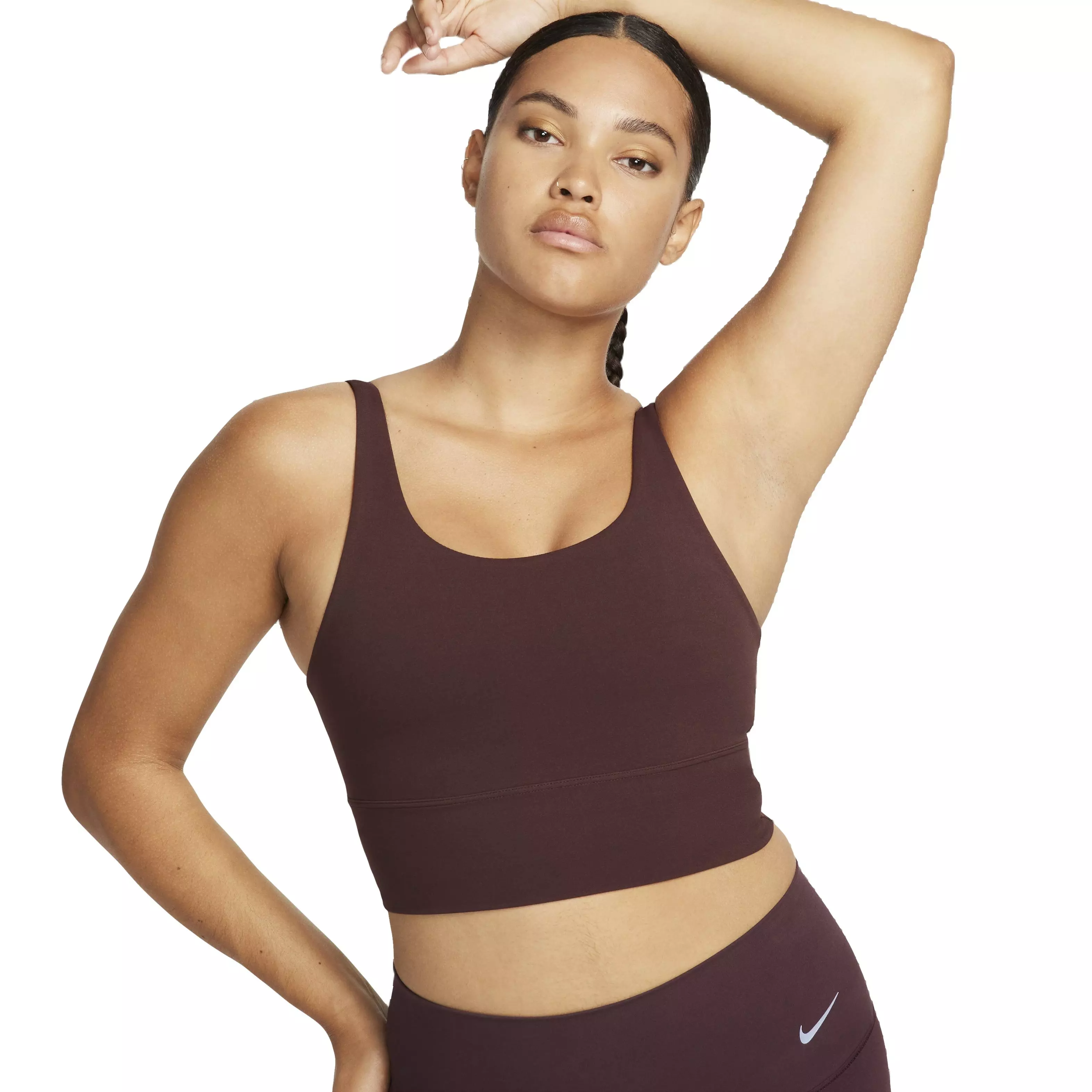 Nike Women's Dri-FIT Alate Light Support Non-Padded Longline Sports Bra - BROWN