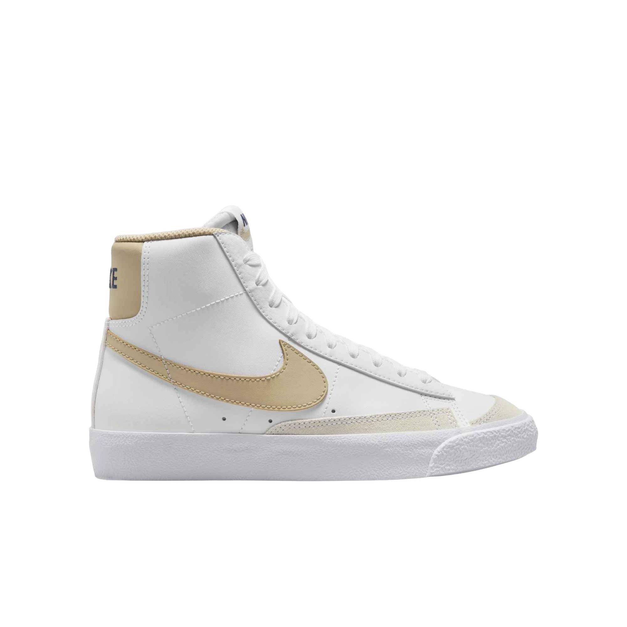 Nike Blazer Mid '77 "White/Thunder Blue/Desert Khaki" Grade School Boys' Shoe - WHITE/BLUE/KHAKI Thumbnail View 1