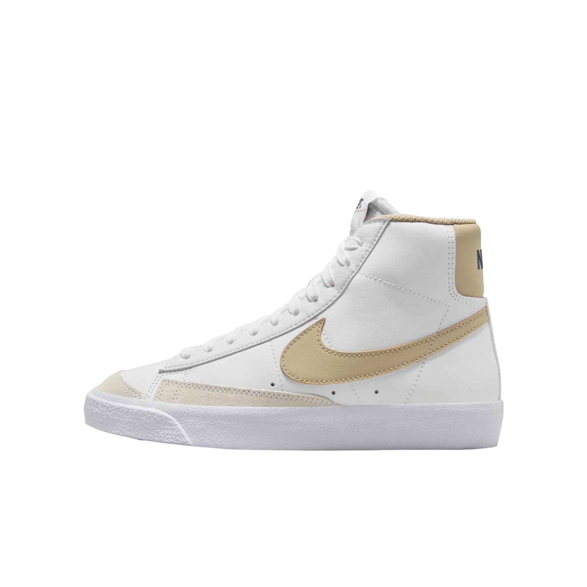 Nike Blazer Mid '77 "White/Thunder Blue/Desert Khaki" Grade School Boys' Shoe - WHITE/BLUE/KHAKI Thumbnail View 2