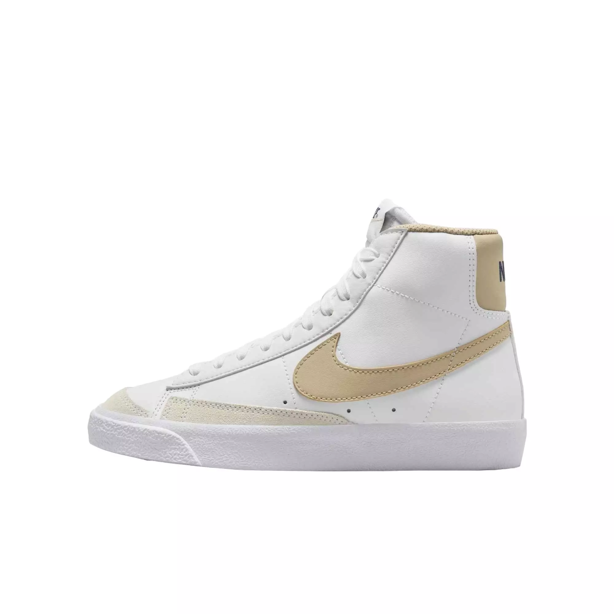 Nike Blazer Mid '77 "White/Thunder Blue/Desert Khaki" Grade School Boys' Shoe - WHITE/BLUE/KHAKI