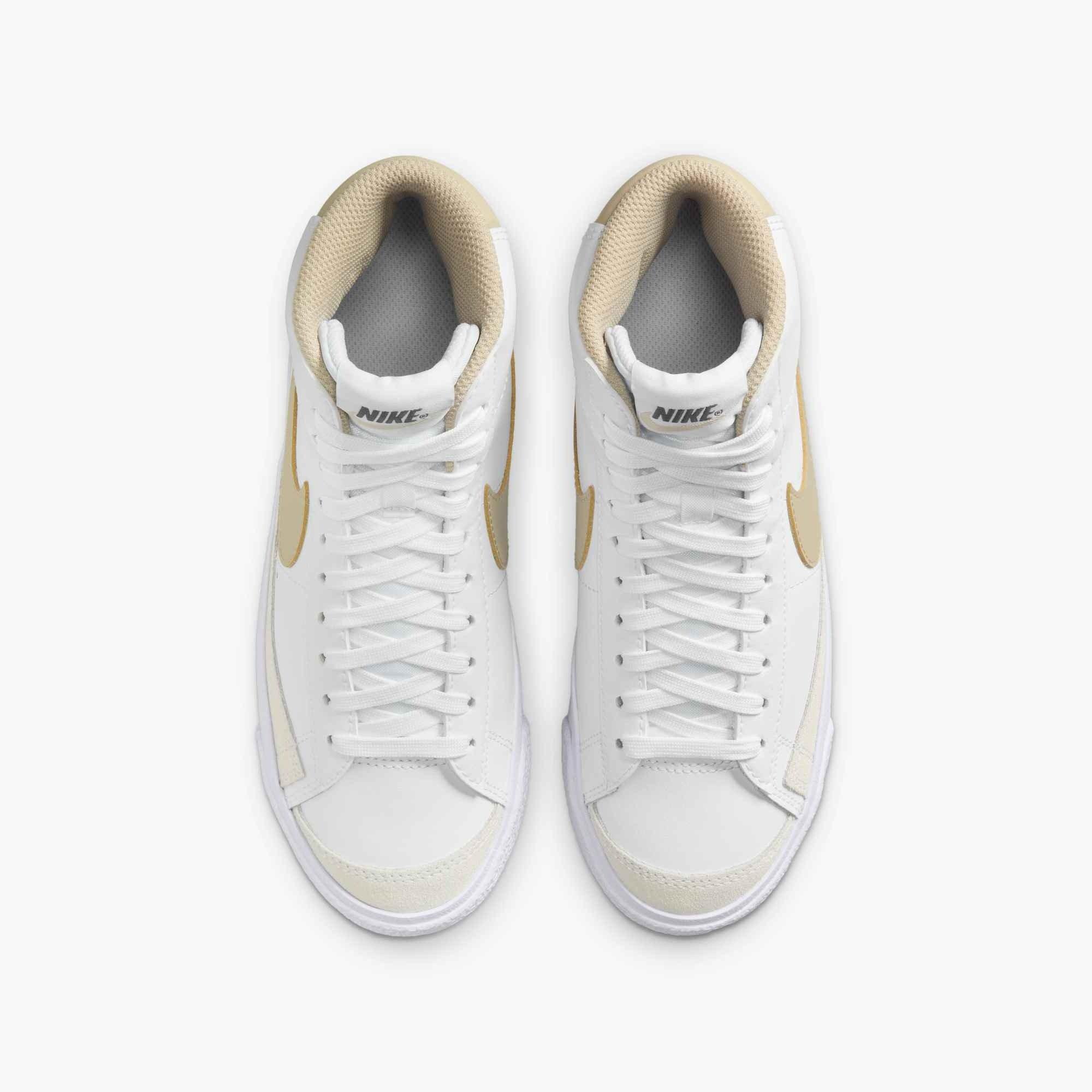 Nike Blazer Mid '77 "White/Thunder Blue/Desert Khaki" Grade School Boys' Shoe - WHITE/BLUE/KHAKI Thumbnail View 3