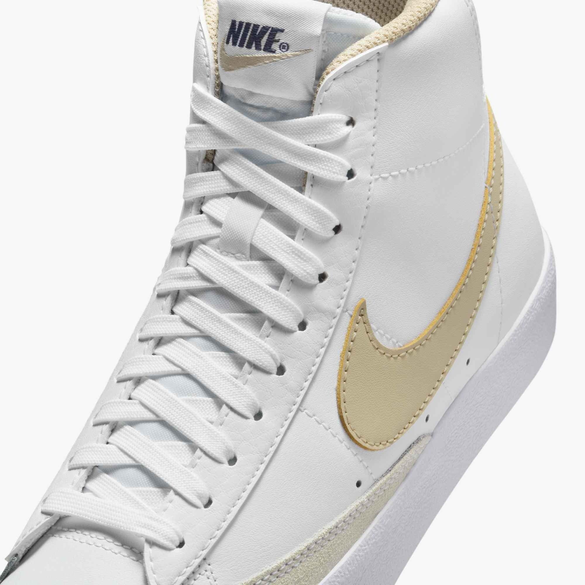 Nike Blazer Mid '77 "White/Thunder Blue/Desert Khaki" Grade School Boys' Shoe - WHITE/BLUE/KHAKI Thumbnail View 6