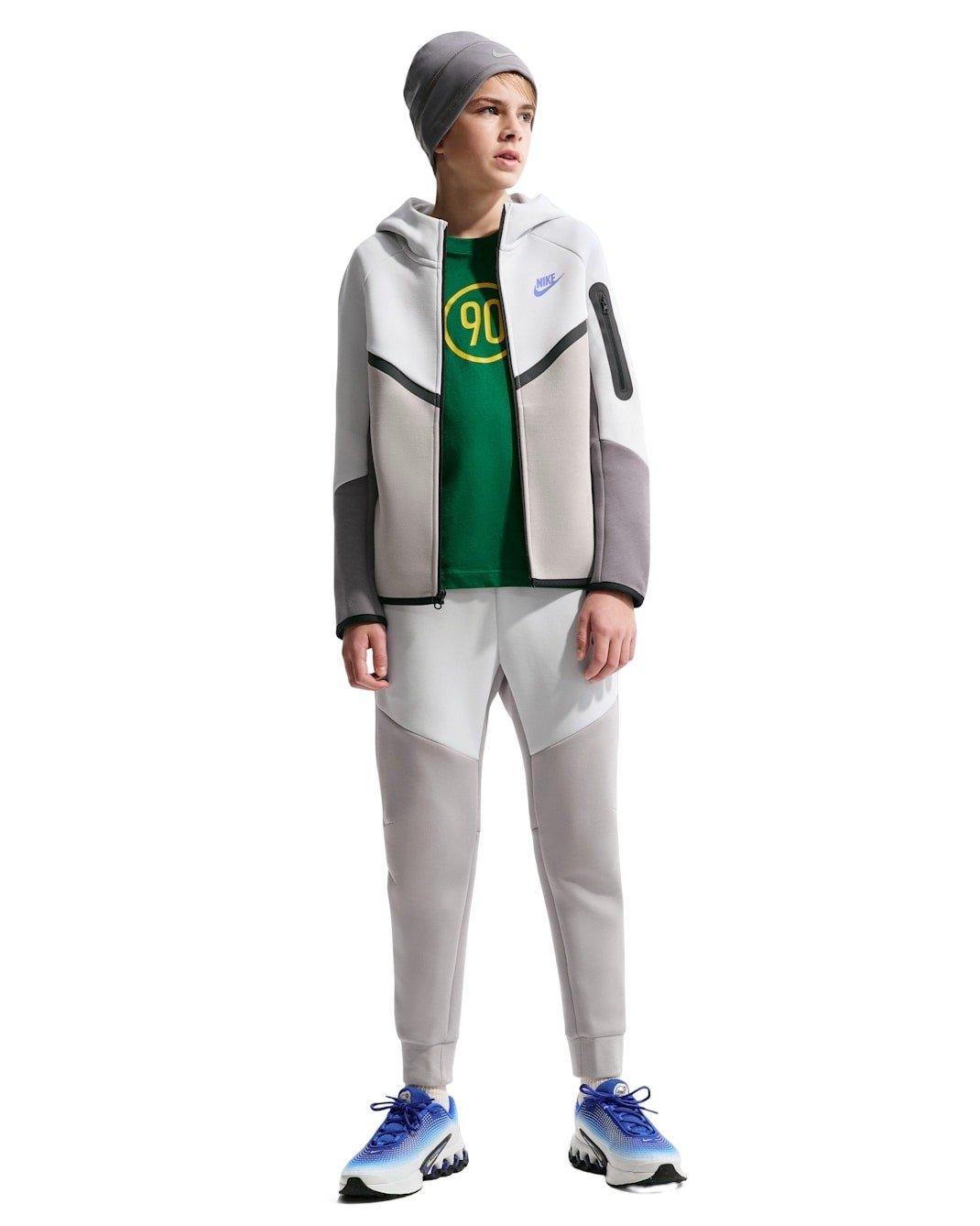 Nike Big Kids' Sportswear Tech Fleece Full-Zip Hooded Jacket - Grey - GREY Thumbnail View 1