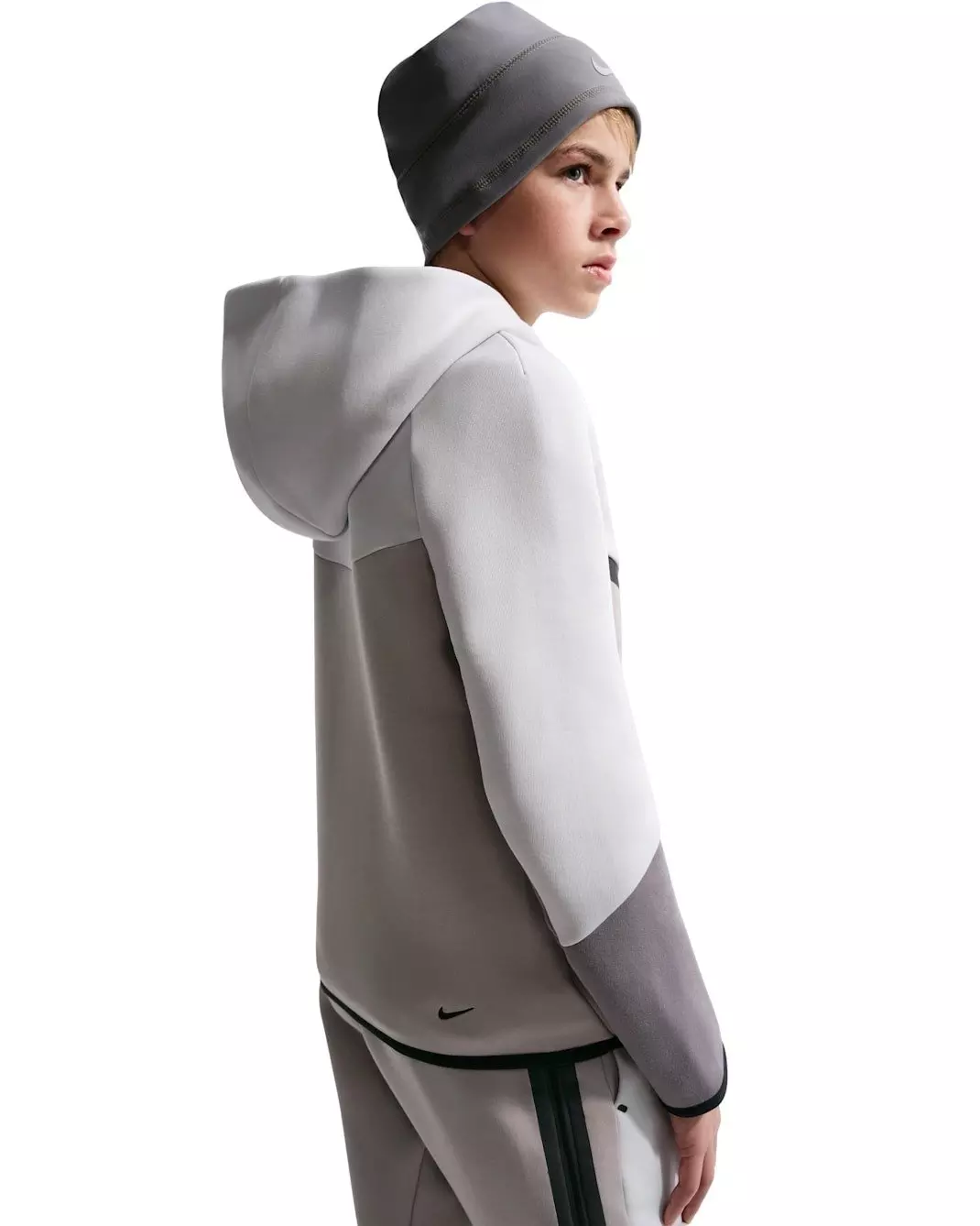 Nike Big Kids' Sportswear Tech Fleece Full-Zip Hooded Jacket - Grey - GREY