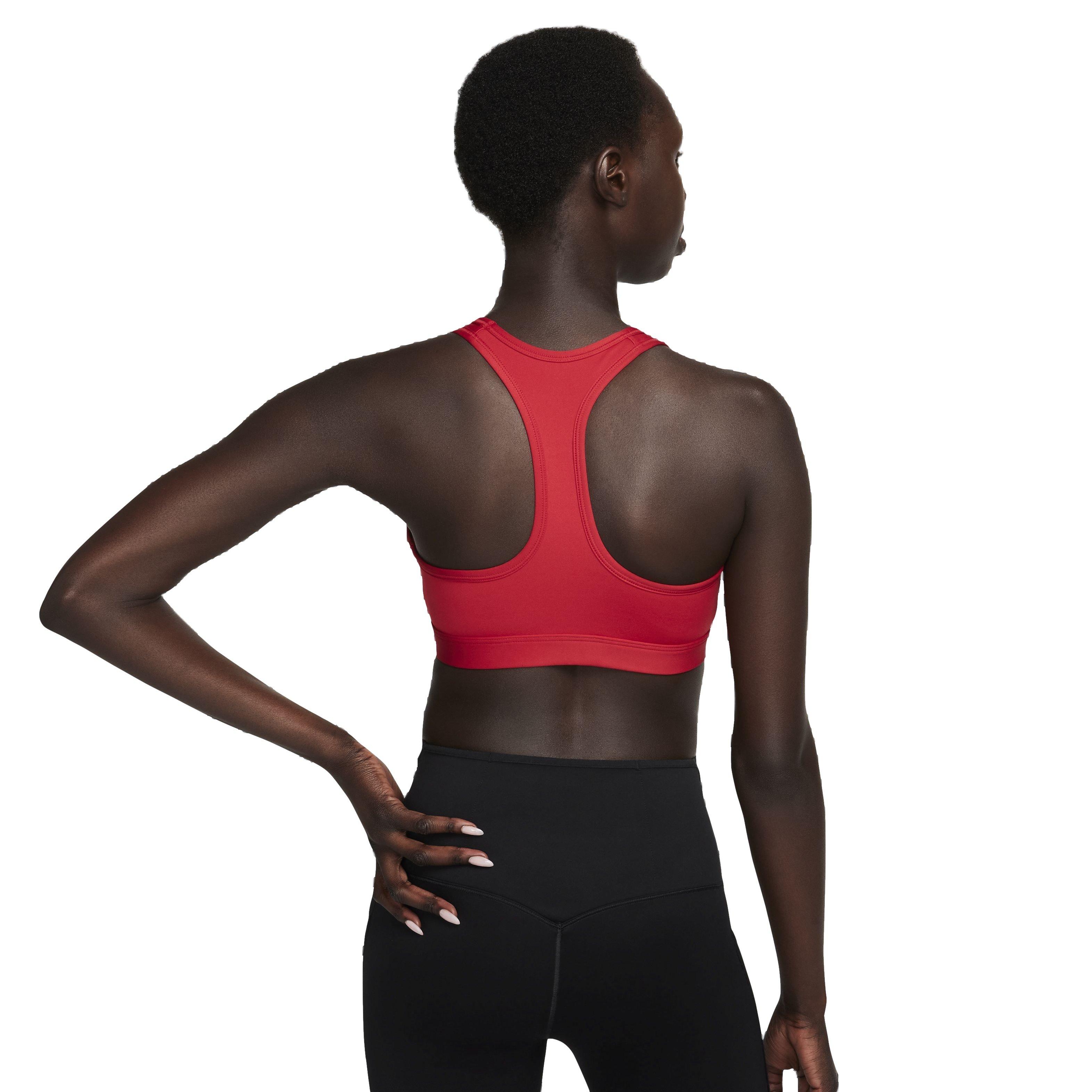 Nike Women's Swoosh Medium Support Padded Sports Bra - RED Thumbnail View 3