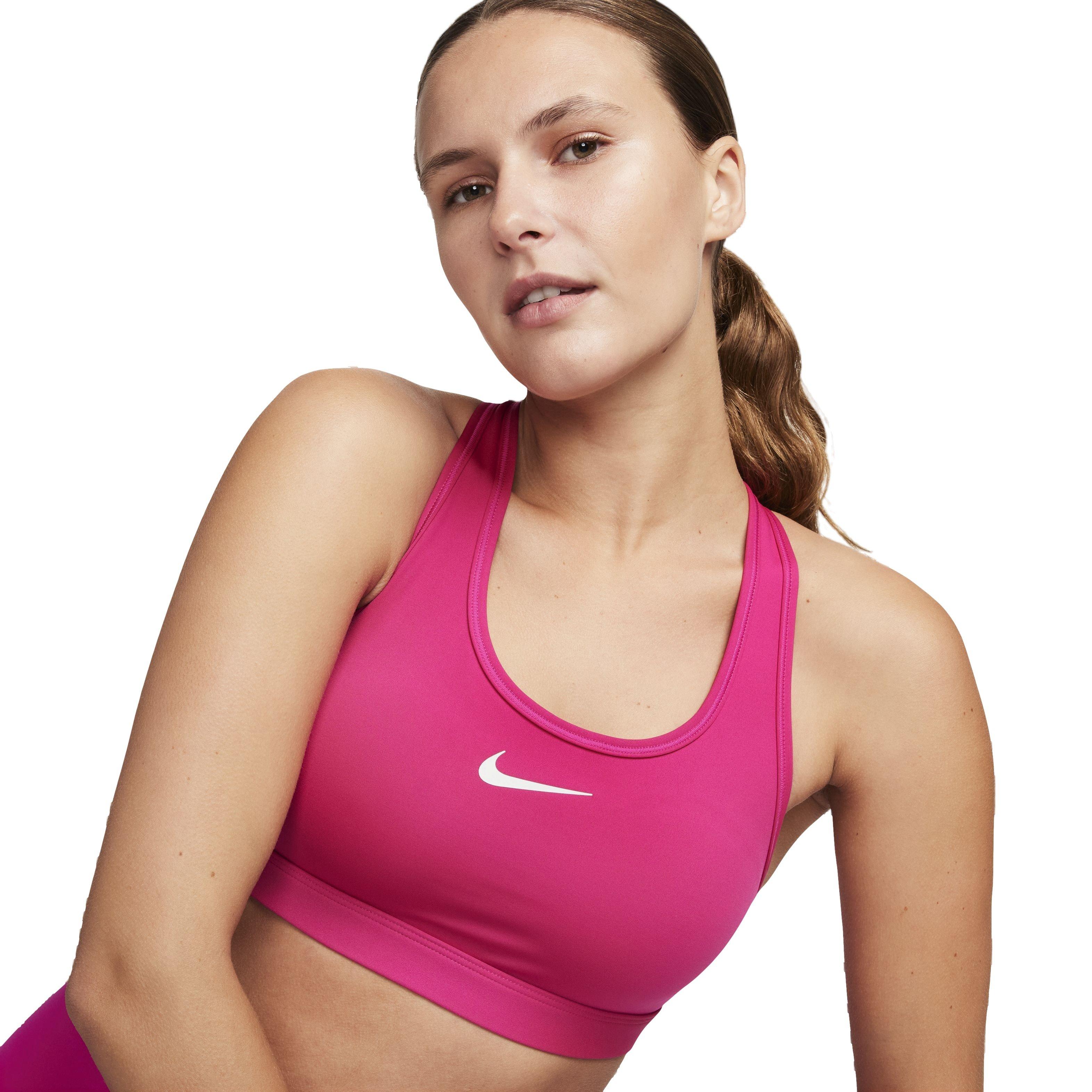Nike Women's Swoosh Medium Support Padded Sports Bra - PINK Thumbnail View 1
