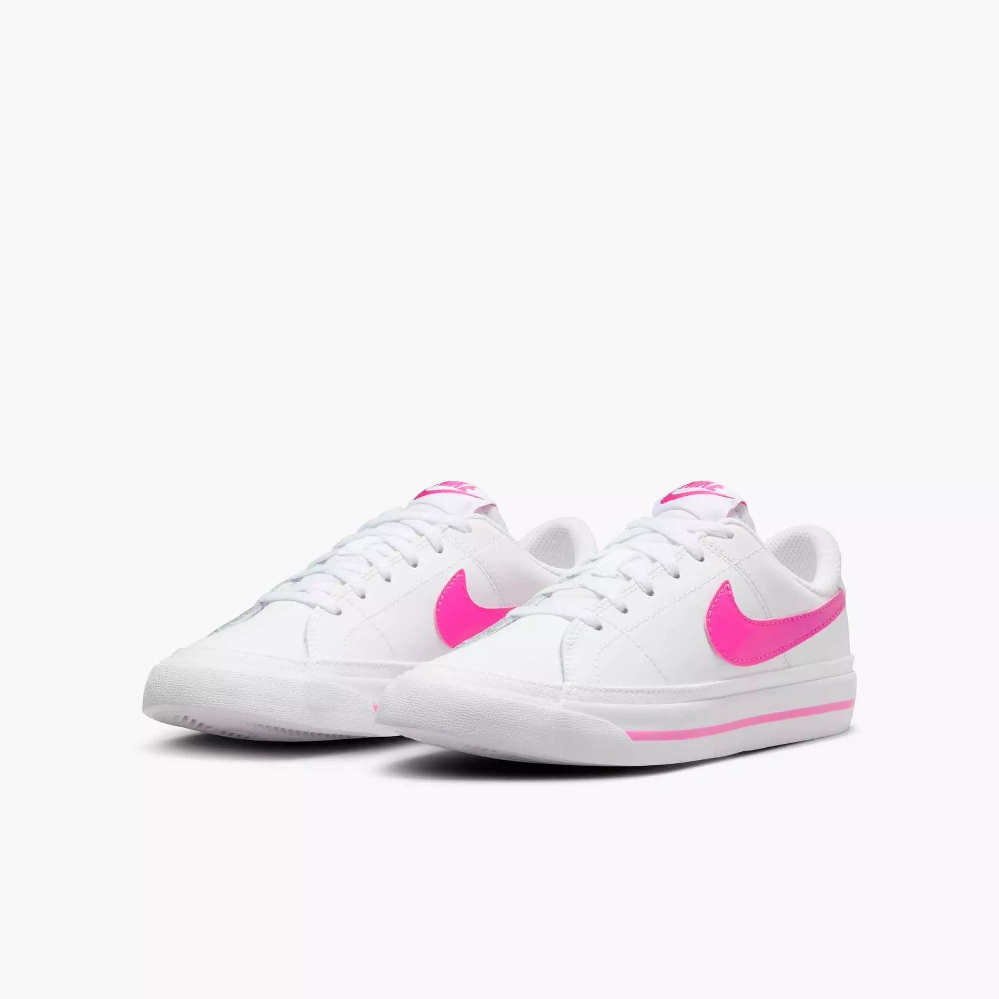 Nike Court Legacy "White/Laser Fuchsia" Grade School Girls' Shoe - WHITE/FUCHSIA
