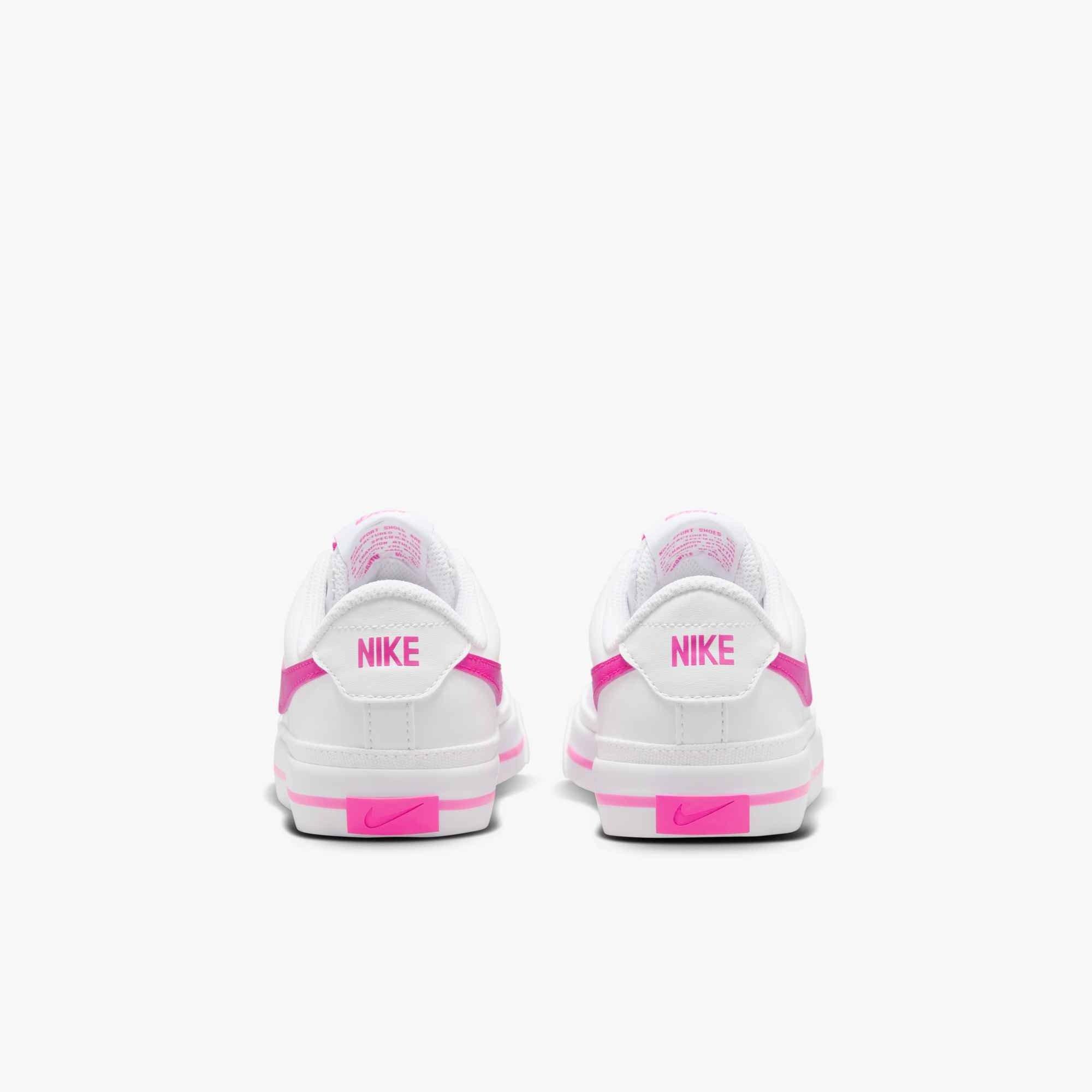 Nike Court Legacy "White/Laser Fuchsia" Grade School Girls' Shoe - WHITE/FUCHSIA Thumbnail View 5