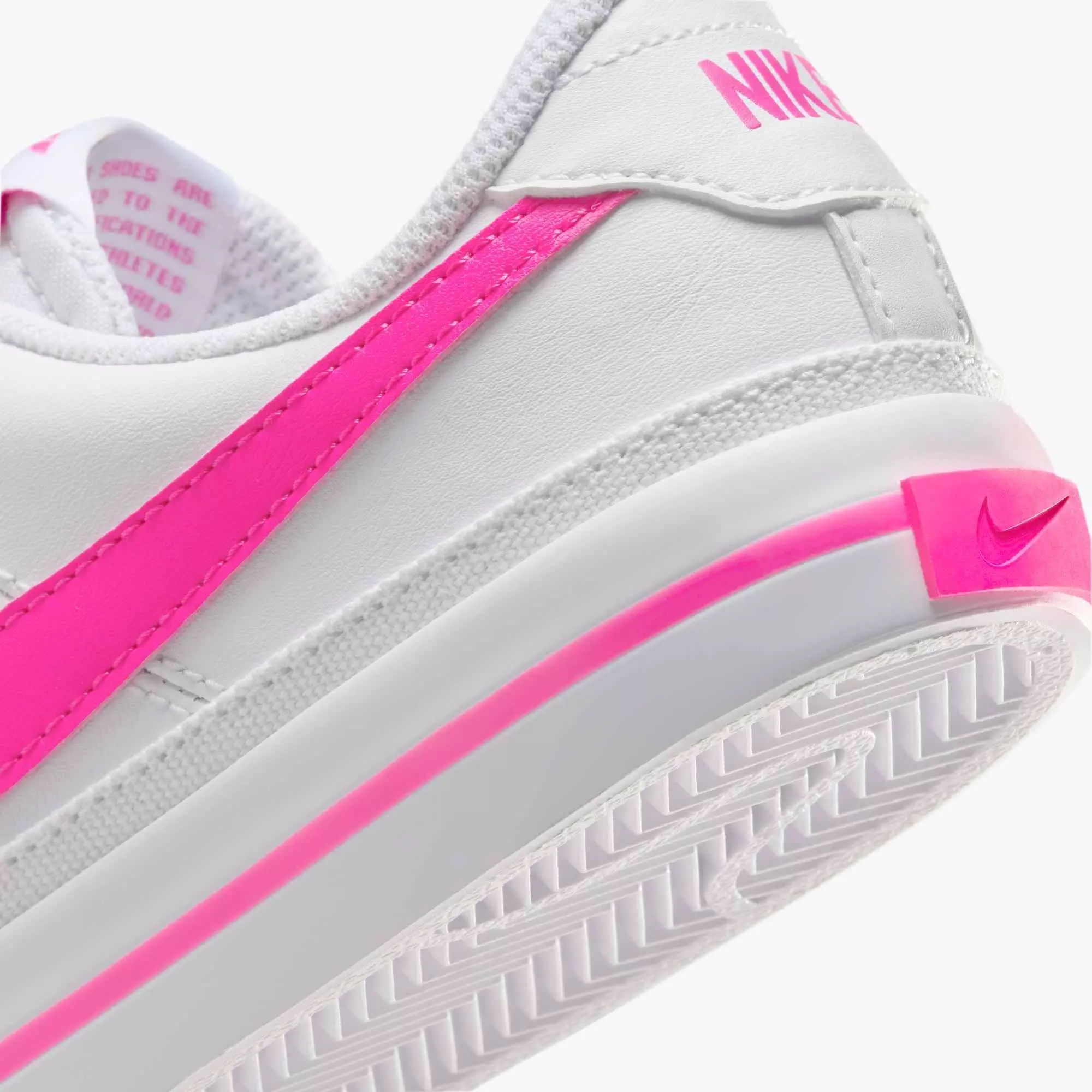 Nike Court Legacy "White/Laser Fuchsia" Grade School Girls' Shoe - WHITE/FUCHSIA
