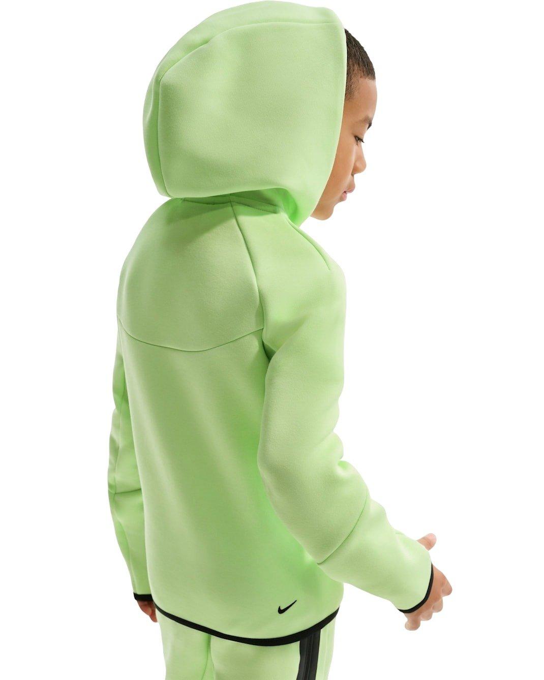 Nike Big Kids' Sportswear Tech Fleece Full-Zip Hooded Jacket - Lime Green - LIME GREEN Thumbnail View 2