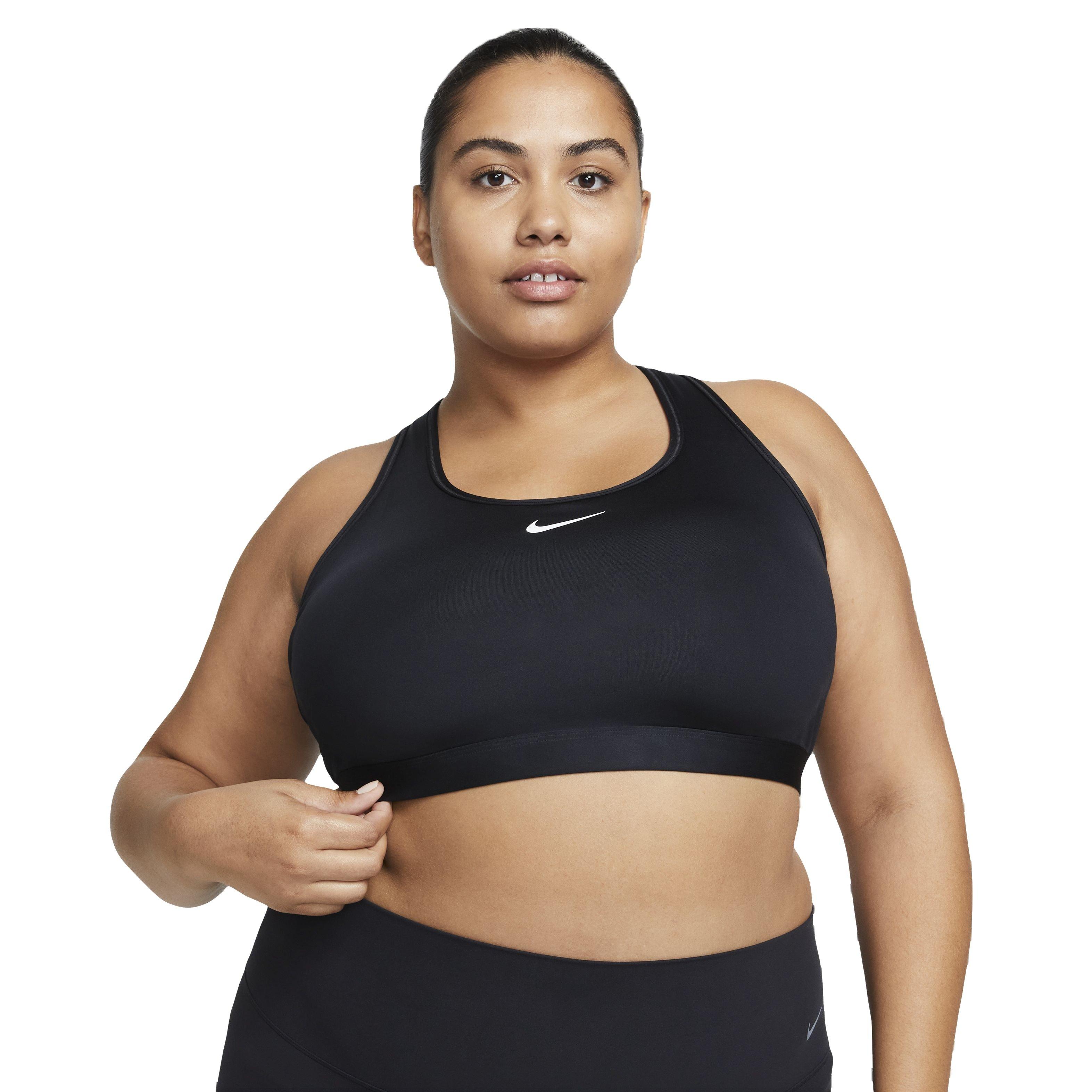 Nike Women's Swoosh Padded Medium Support Sports Bra - BLACK Thumbnail View 2
