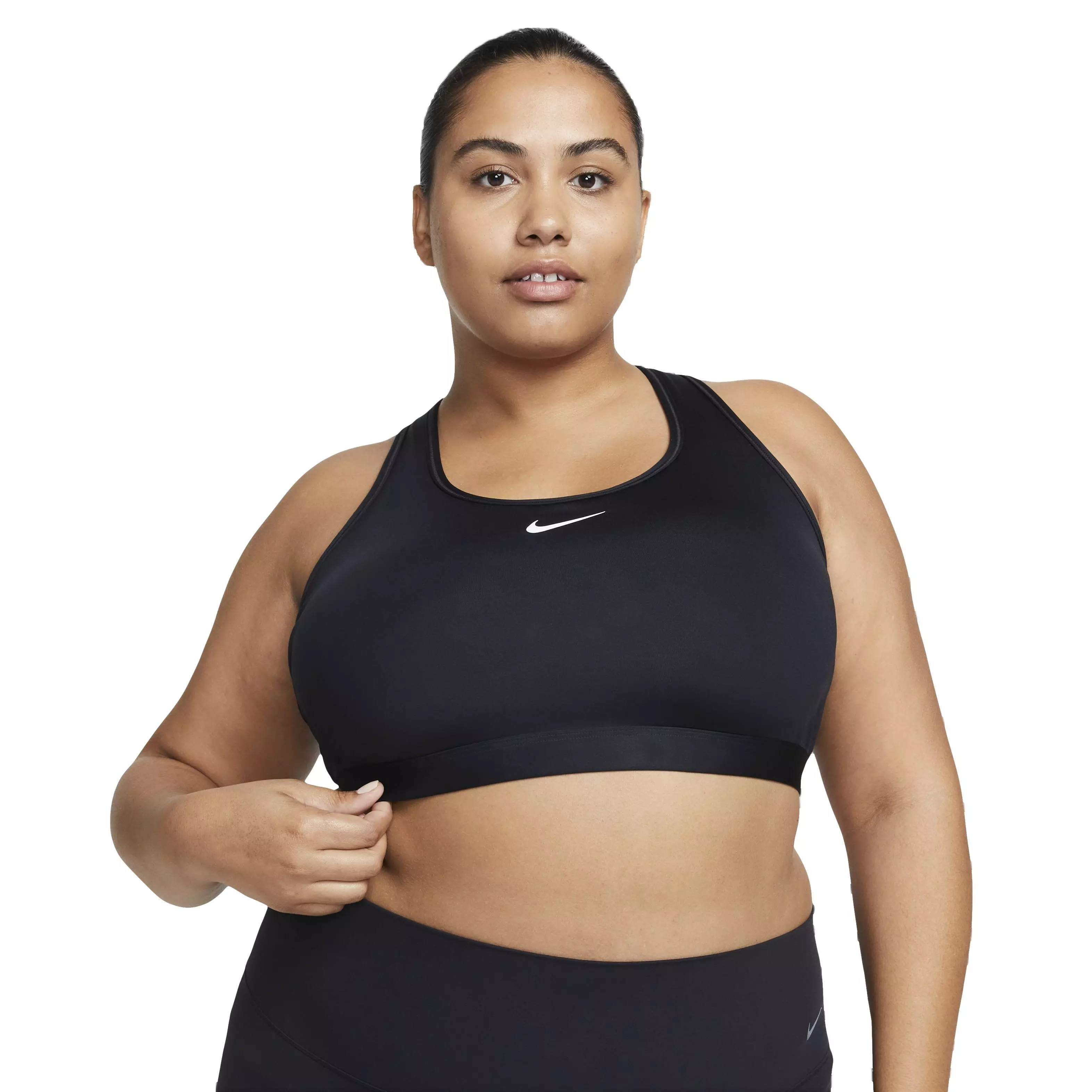 Nike Women's Swoosh Padded Medium Support Sports Bra - BLACK
