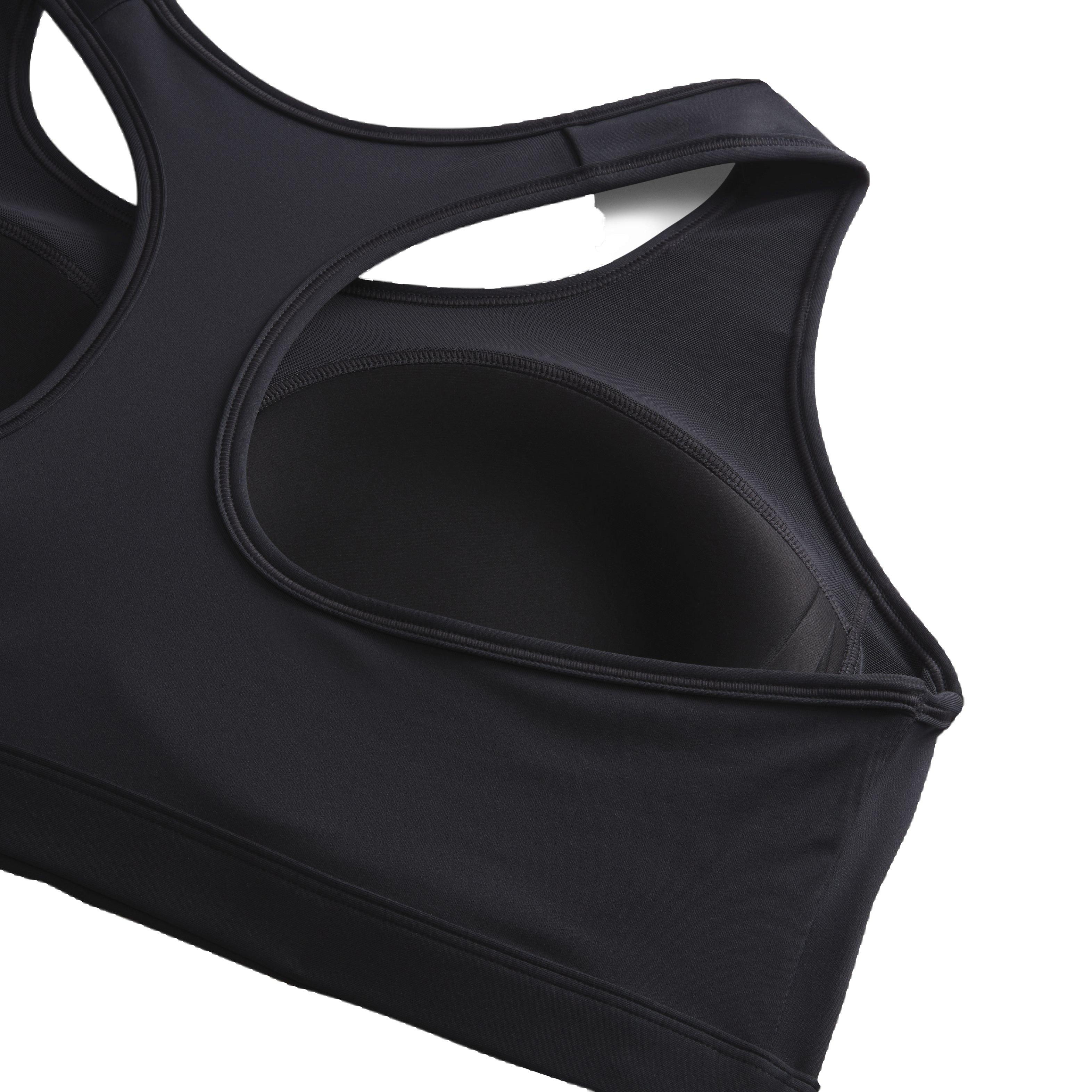 Nike Women's Swoosh Padded Medium Support Sports Bra - BLACK Thumbnail View 4