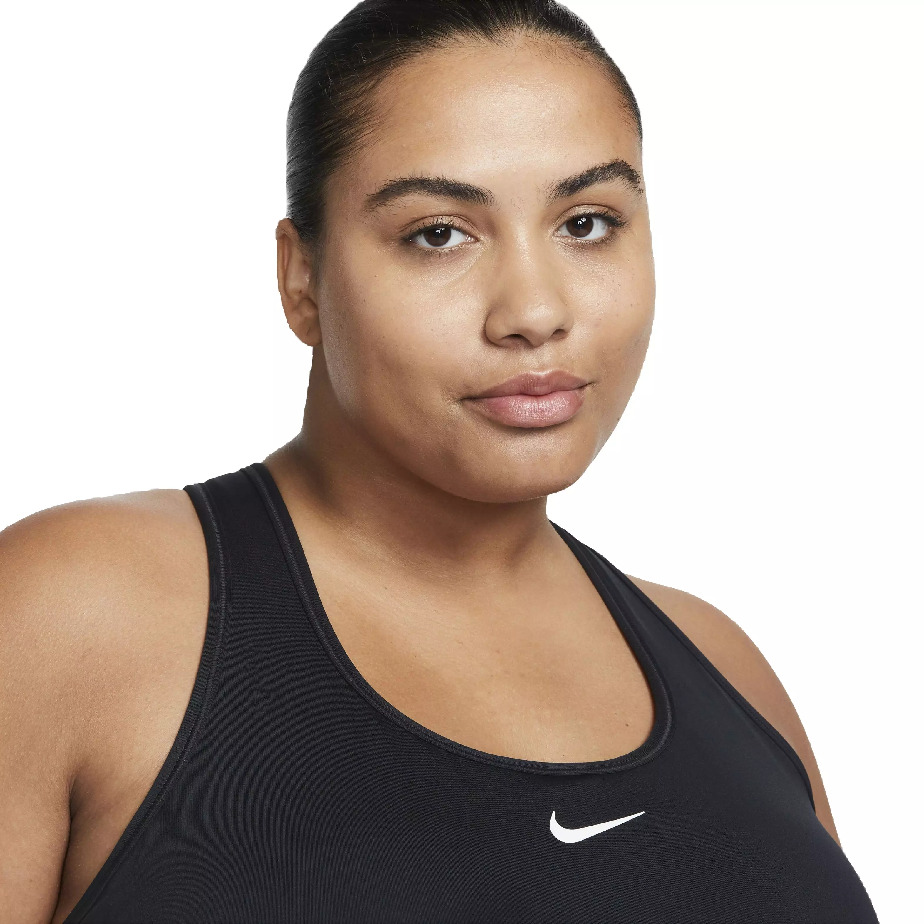 Nike Women's Swoosh Padded Medium Support Sports Bra - BLACK
