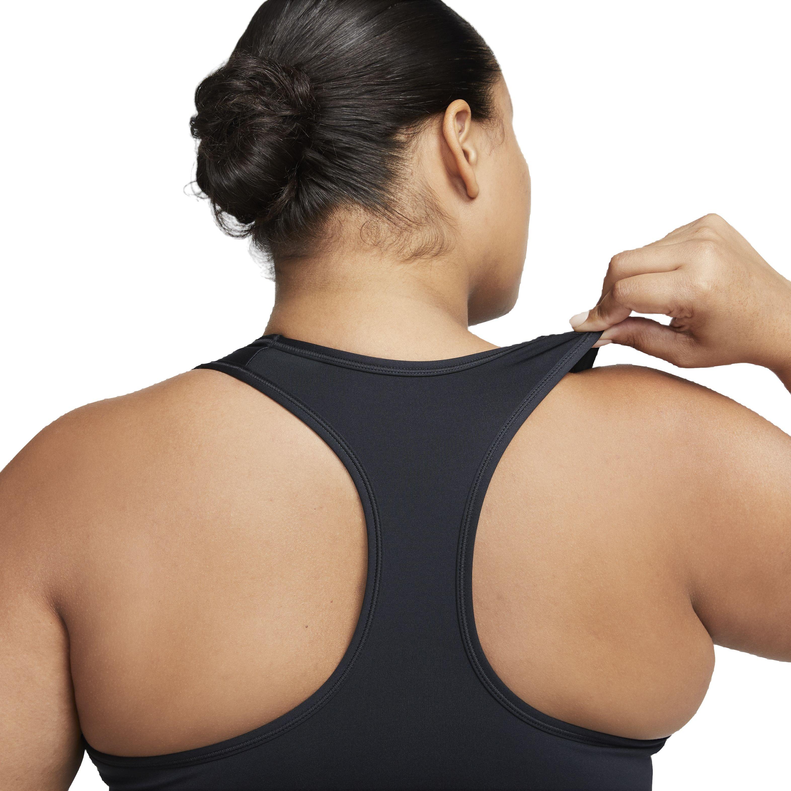 Nike Women's Swoosh Padded Medium Support Sports Bra - BLACK Thumbnail View 6